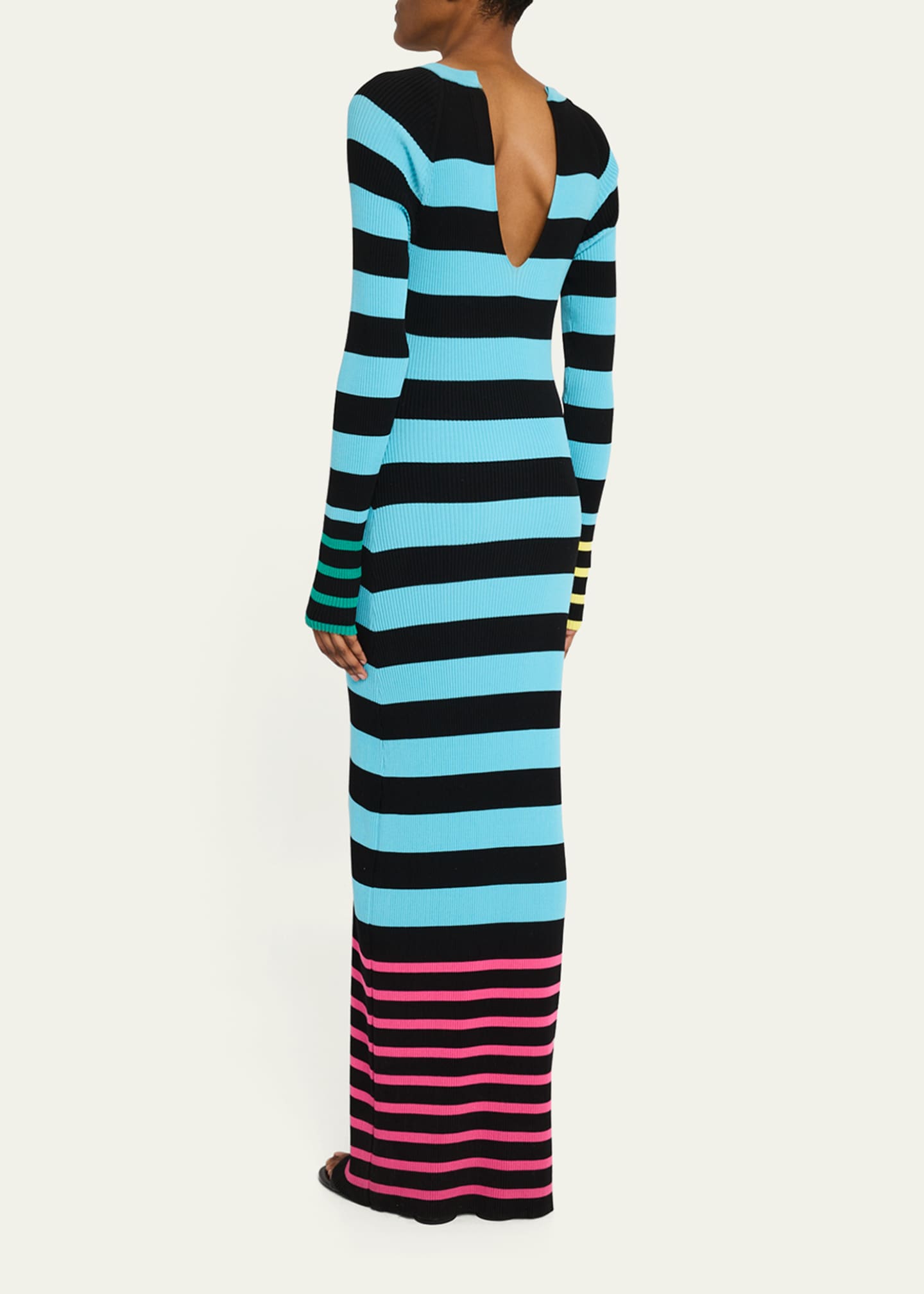 ZANKOV Sam Stripe Long-Sleeve Maxi Dress Image 3 of 5