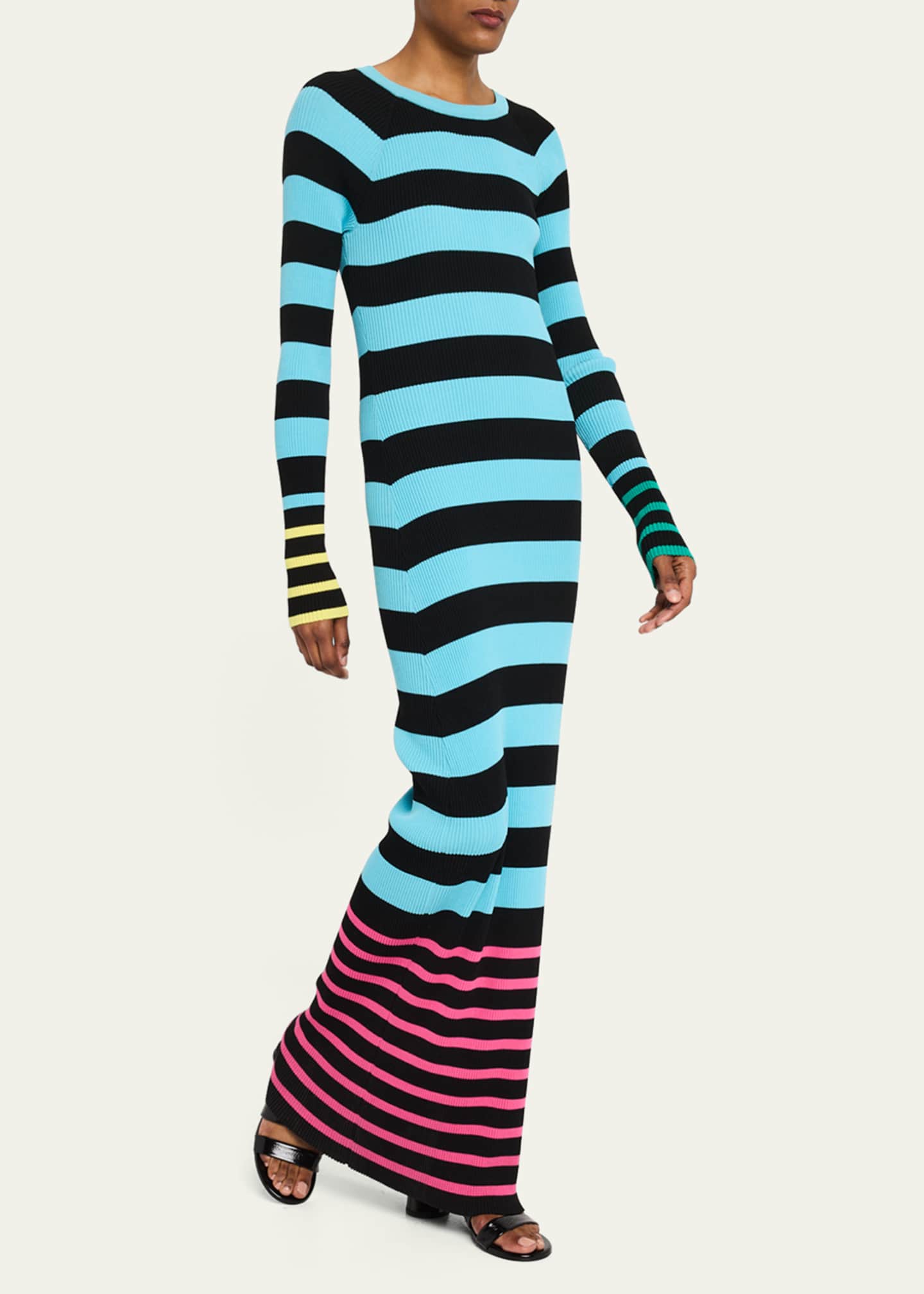 ZANKOV Sam Stripe Long-Sleeve Maxi Dress Image 4 of 5