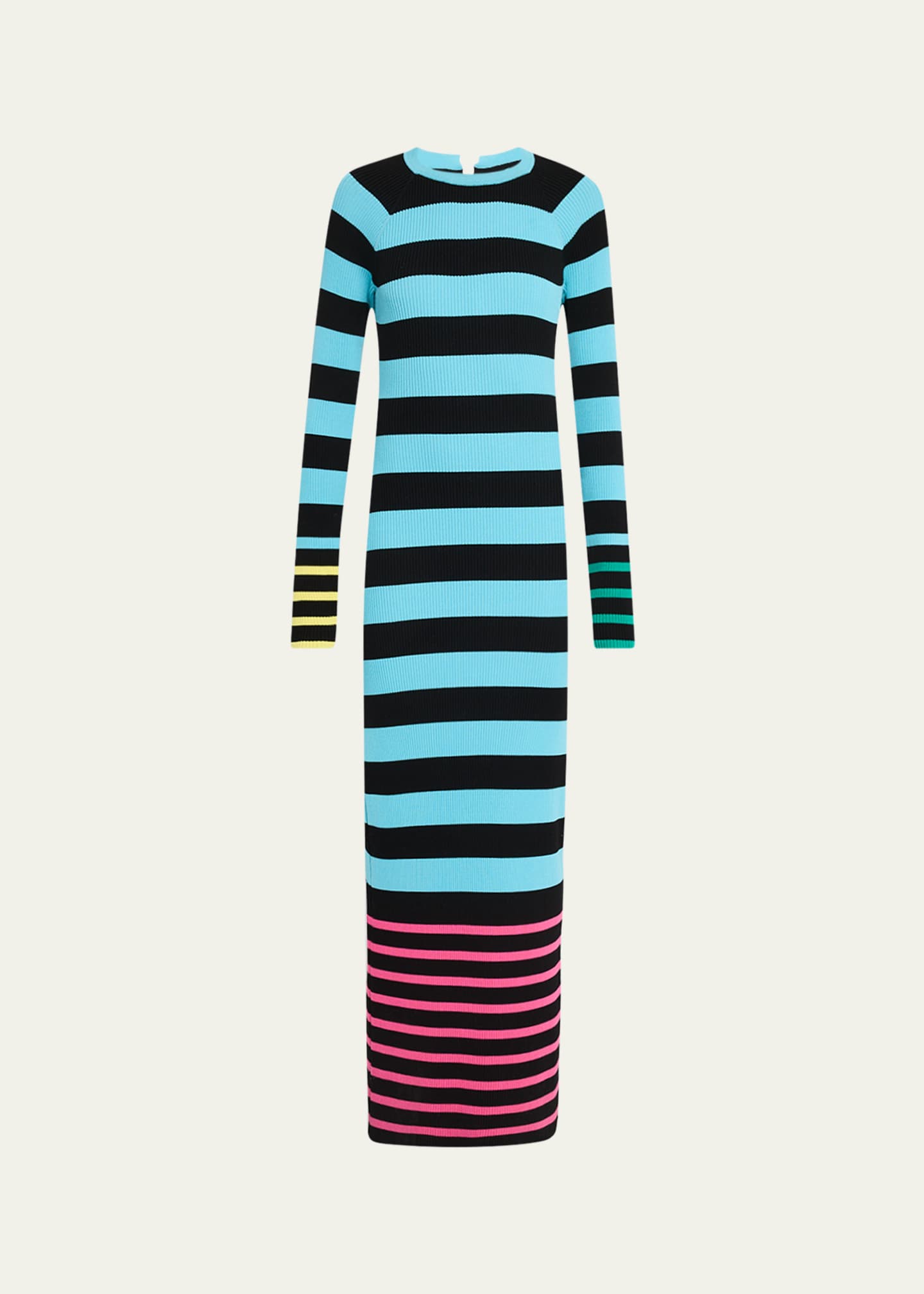 ZANKOV Sam Stripe Long-Sleeve Maxi Dress Image 1 of 5