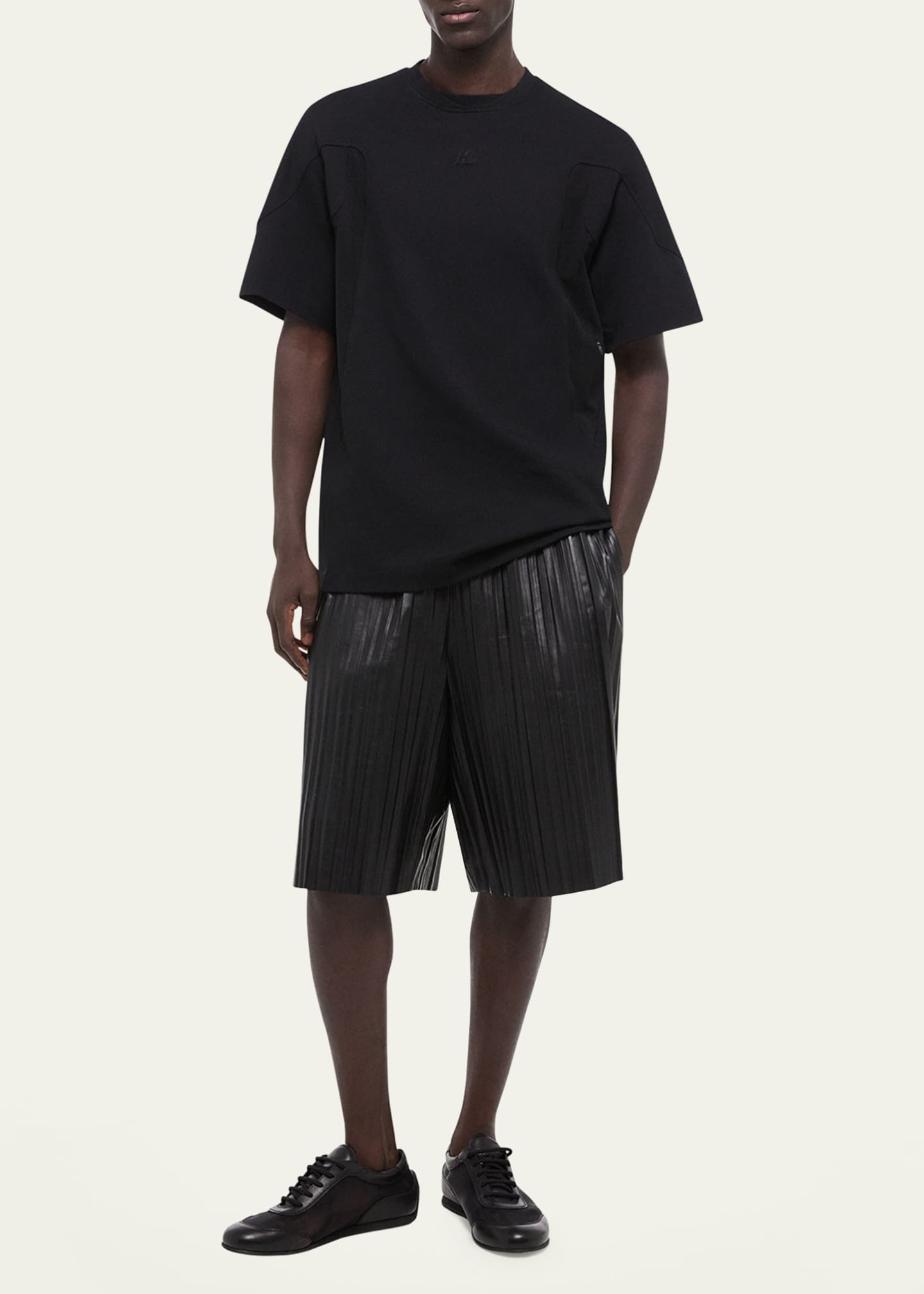 Helmut Lang Men's Sport Mesh-Panel Crewneck T-Shirt Image 2 of 5