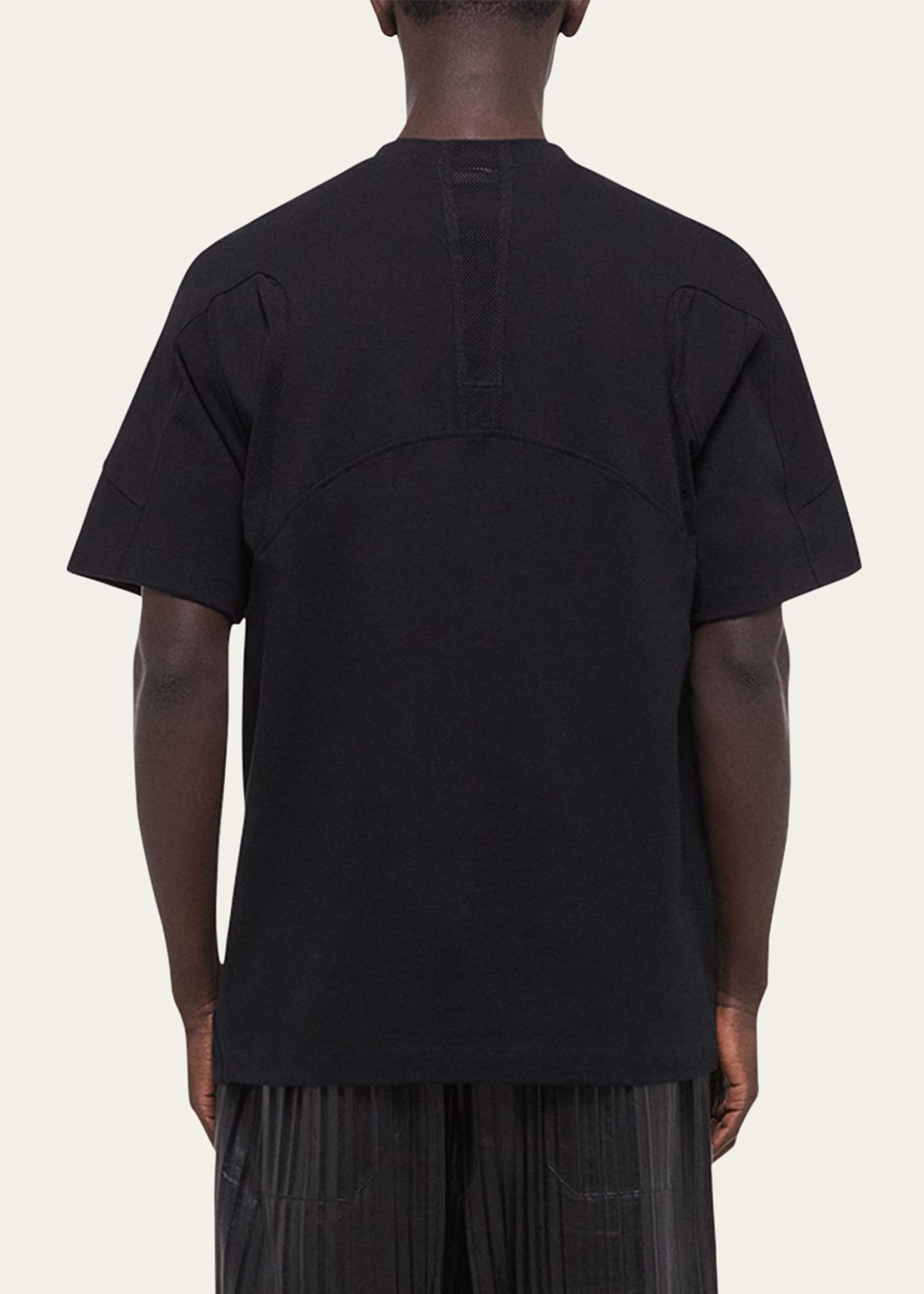 Helmut Lang Men's Sport Mesh-Panel Crewneck T-Shirt Image 3 of 5