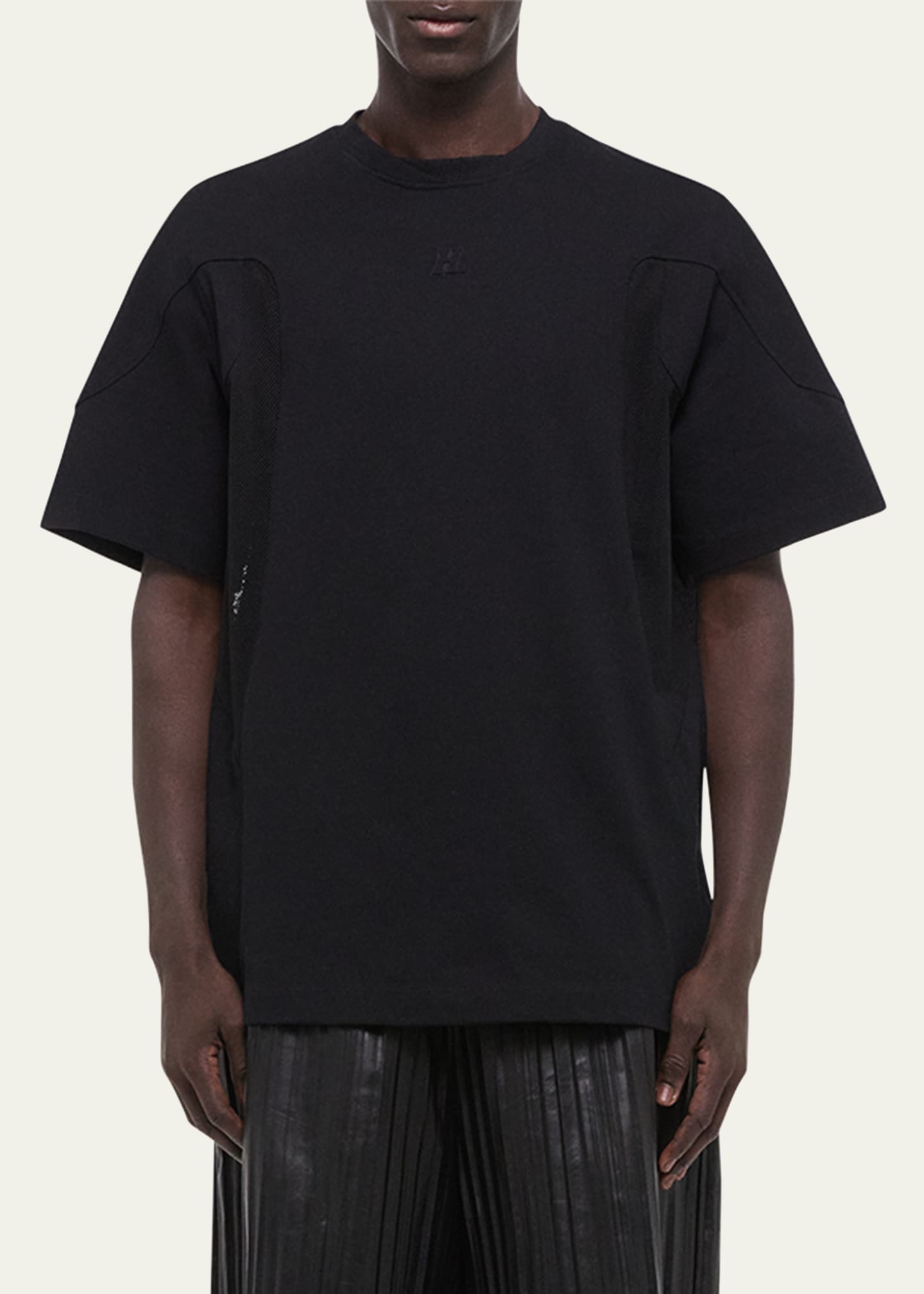 Helmut Lang Men's Sport Mesh-Panel Crewneck T-Shirt Image 4 of 5