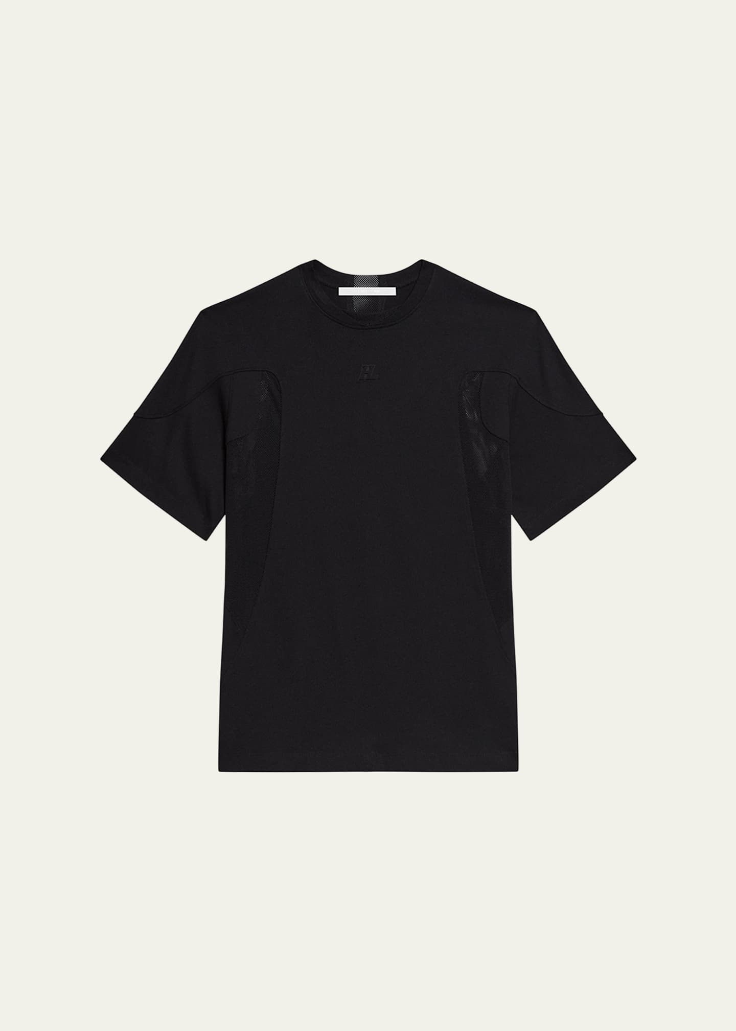 Helmut Lang Men's Sport Mesh-Panel Crewneck T-Shirt Image 1 of 5