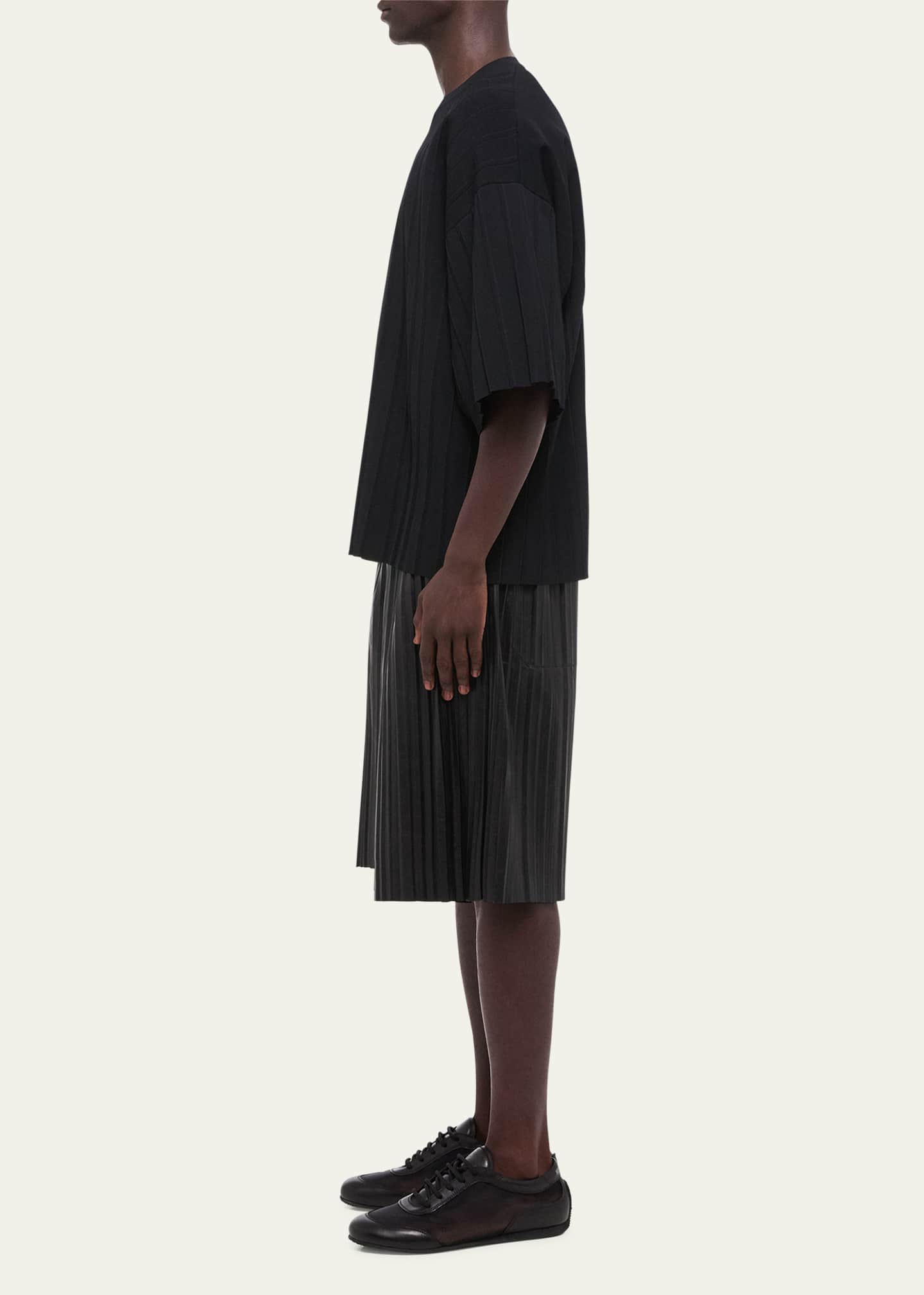 Helmut Lang Men's Pleated Crewneck T-Shirt Image 4 of 5