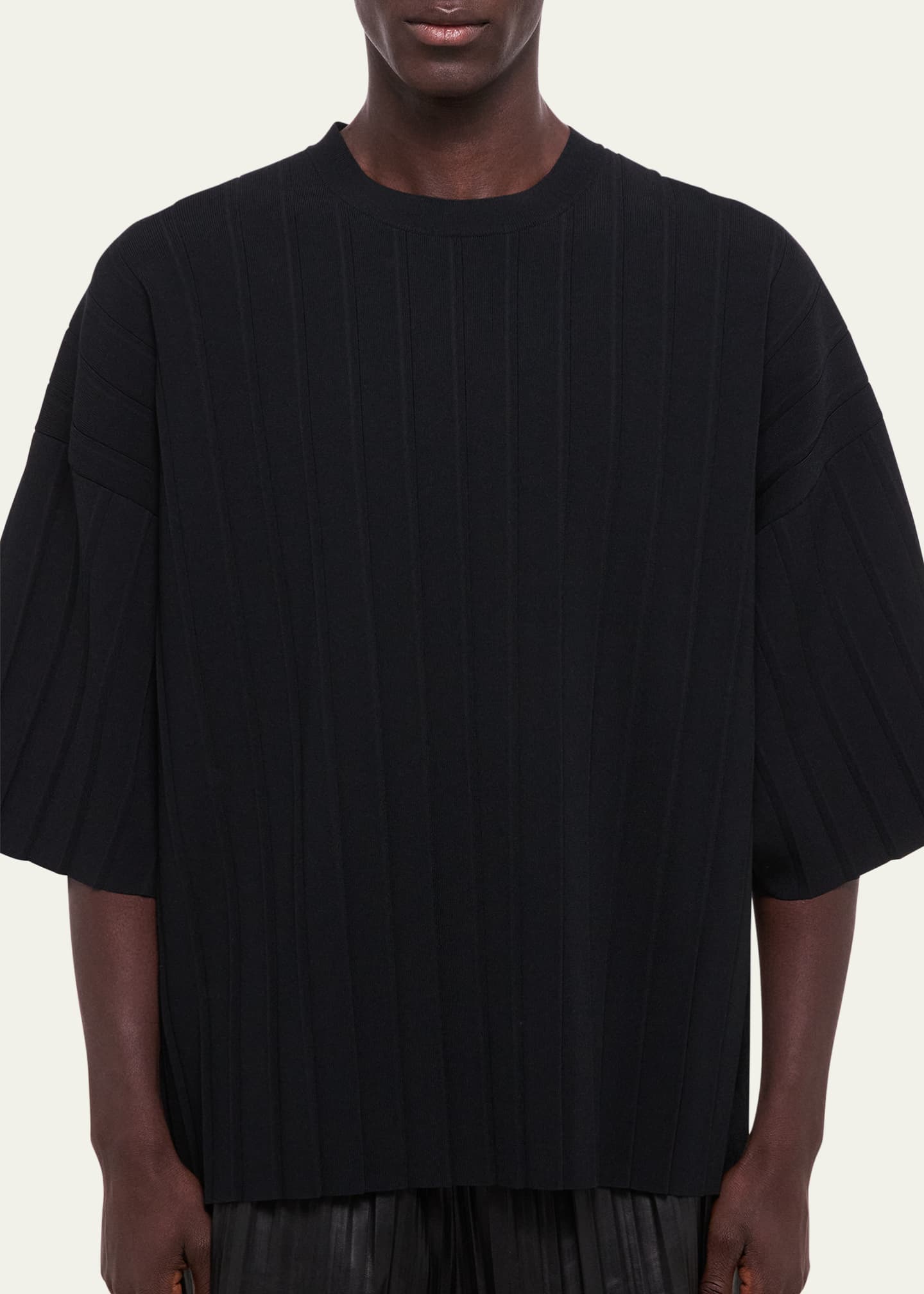 Helmut Lang Men's Pleated Crewneck T-Shirt Image 5 of 5