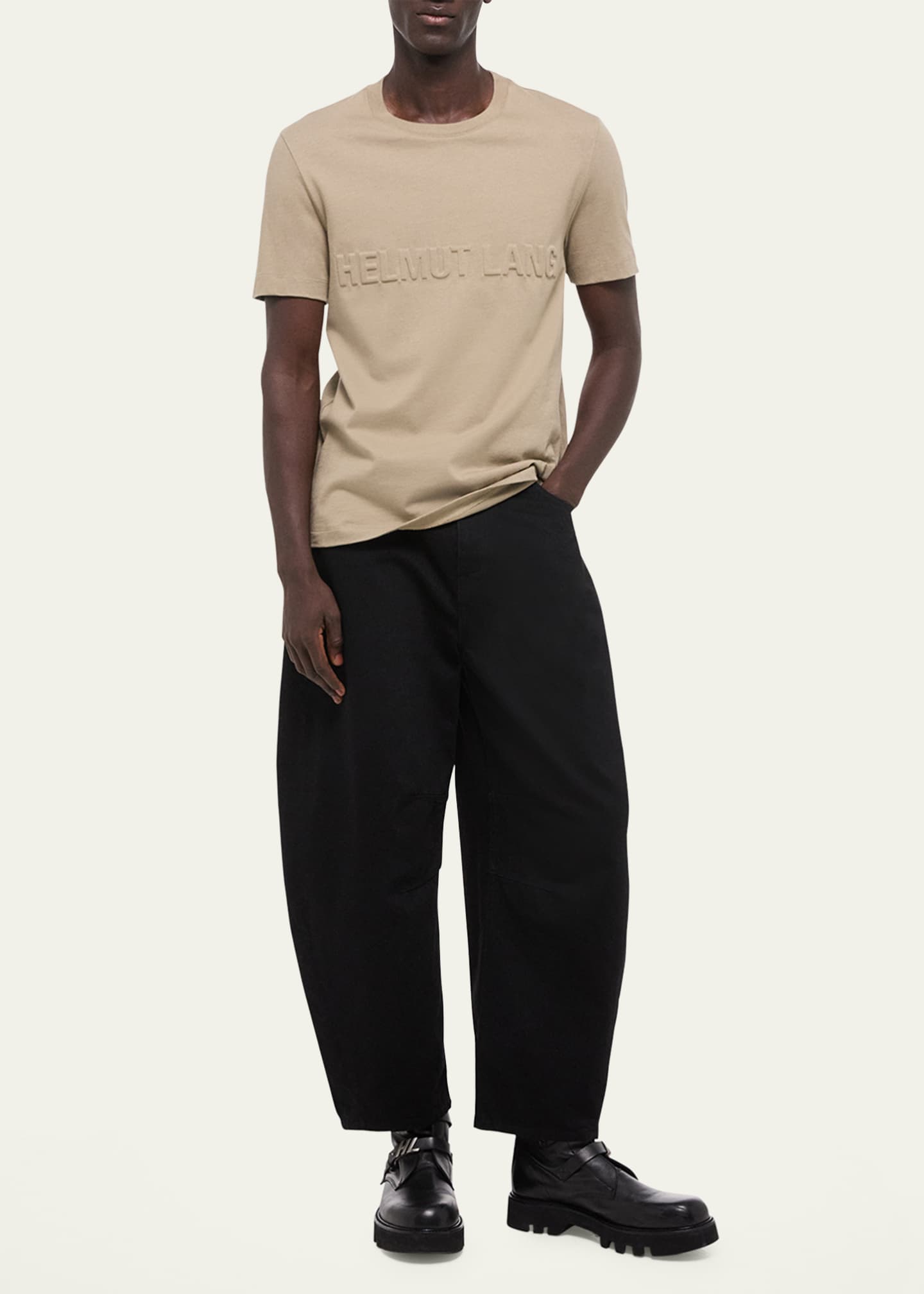 Helmut Lang Men's Embossed Cotton T-Shirt Image 2 of 5