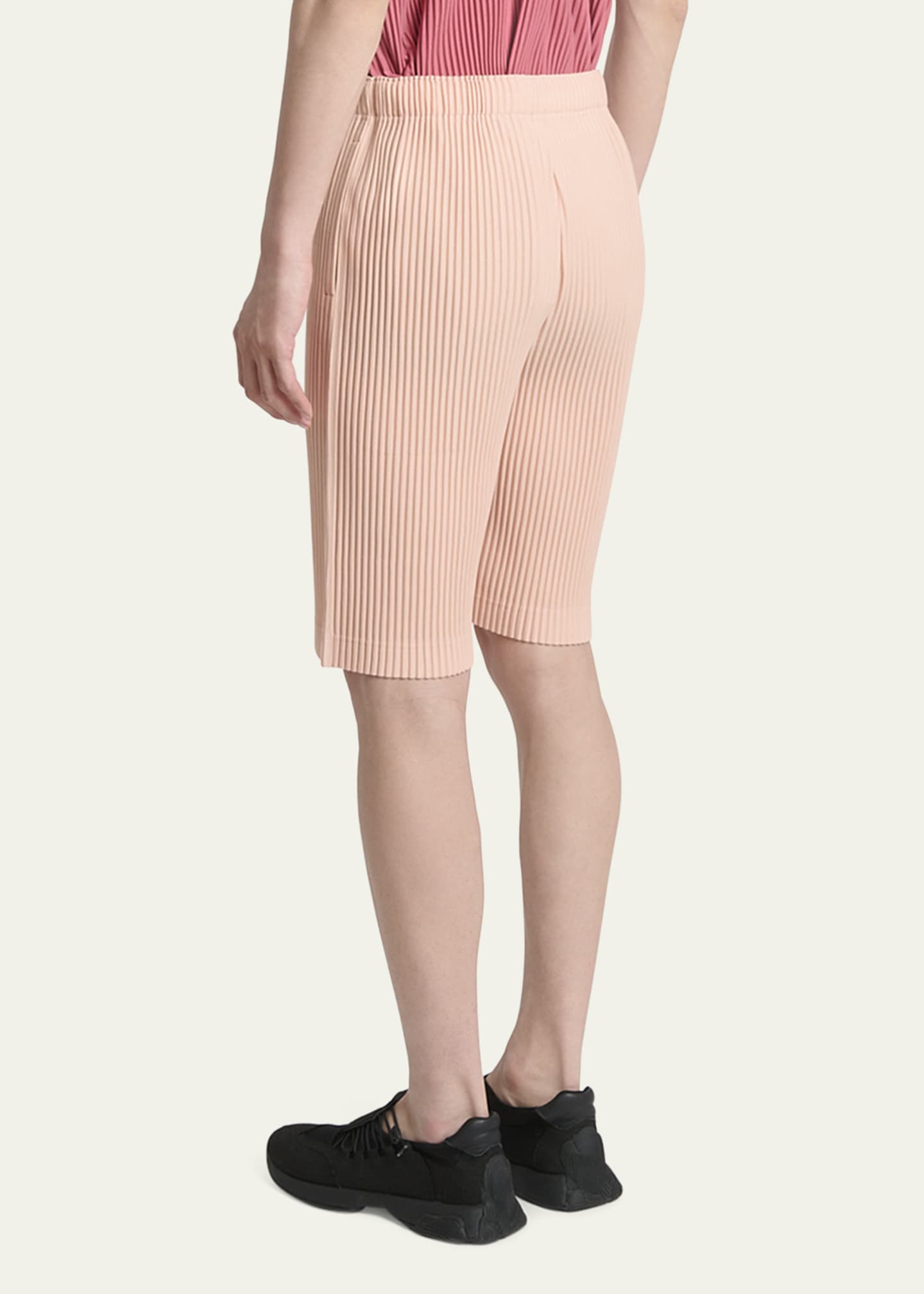 Homme Plisse Issey Miyake Men's Pleated Pull-On Shorts Image 3 of 5