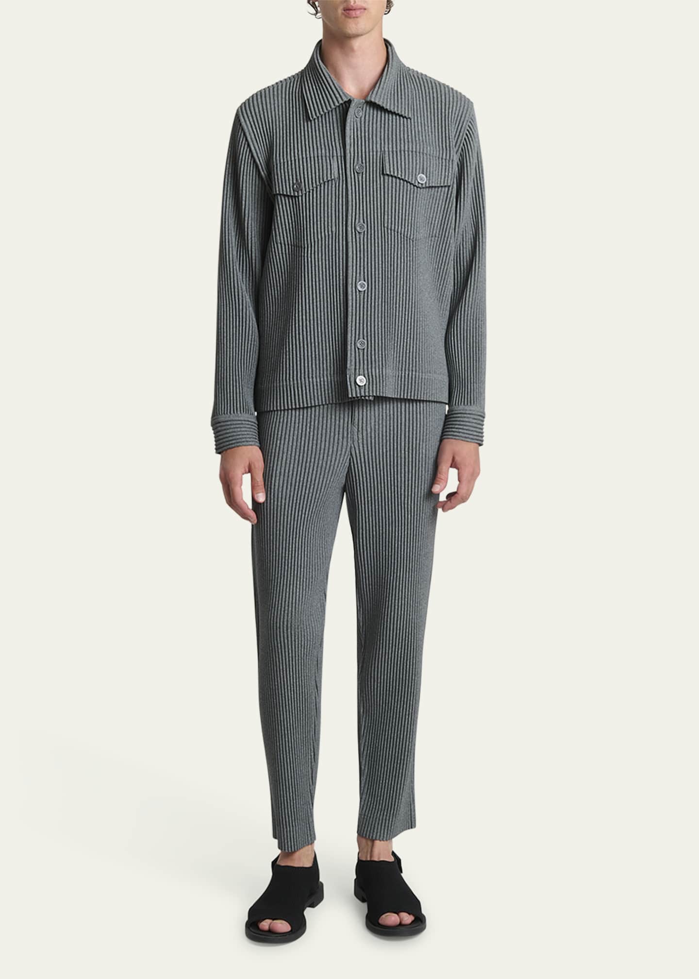Homme Plisse Issey Miyake Men's Pleated Sport Shirt Image 2 of 5