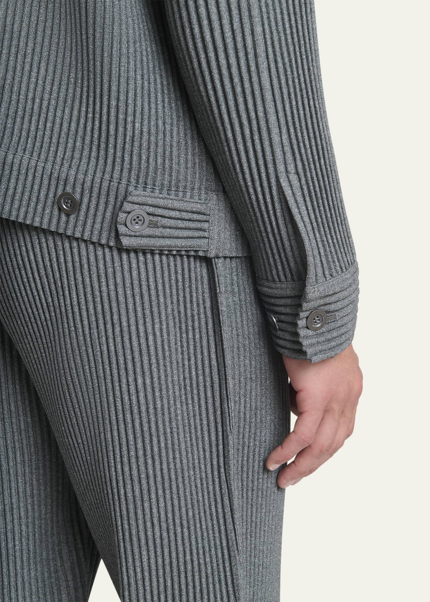 Homme Plisse Issey Miyake Men's Pleated Sport Shirt Image 5 of 5