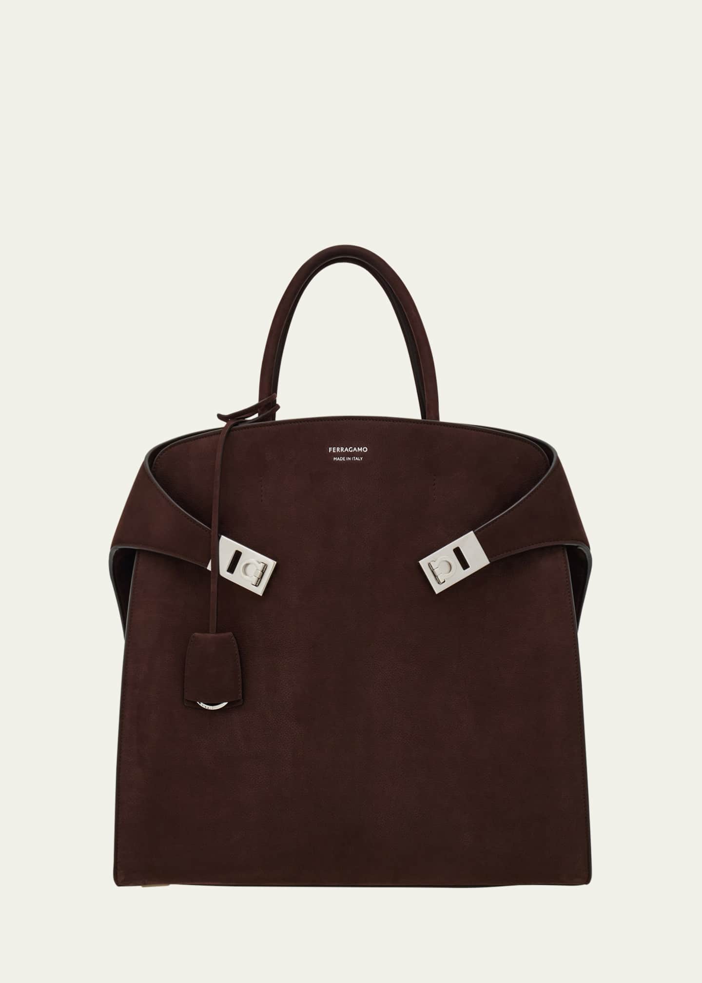 Ferragamo Men's Hug Leather Tote Bag Image 1 of 5