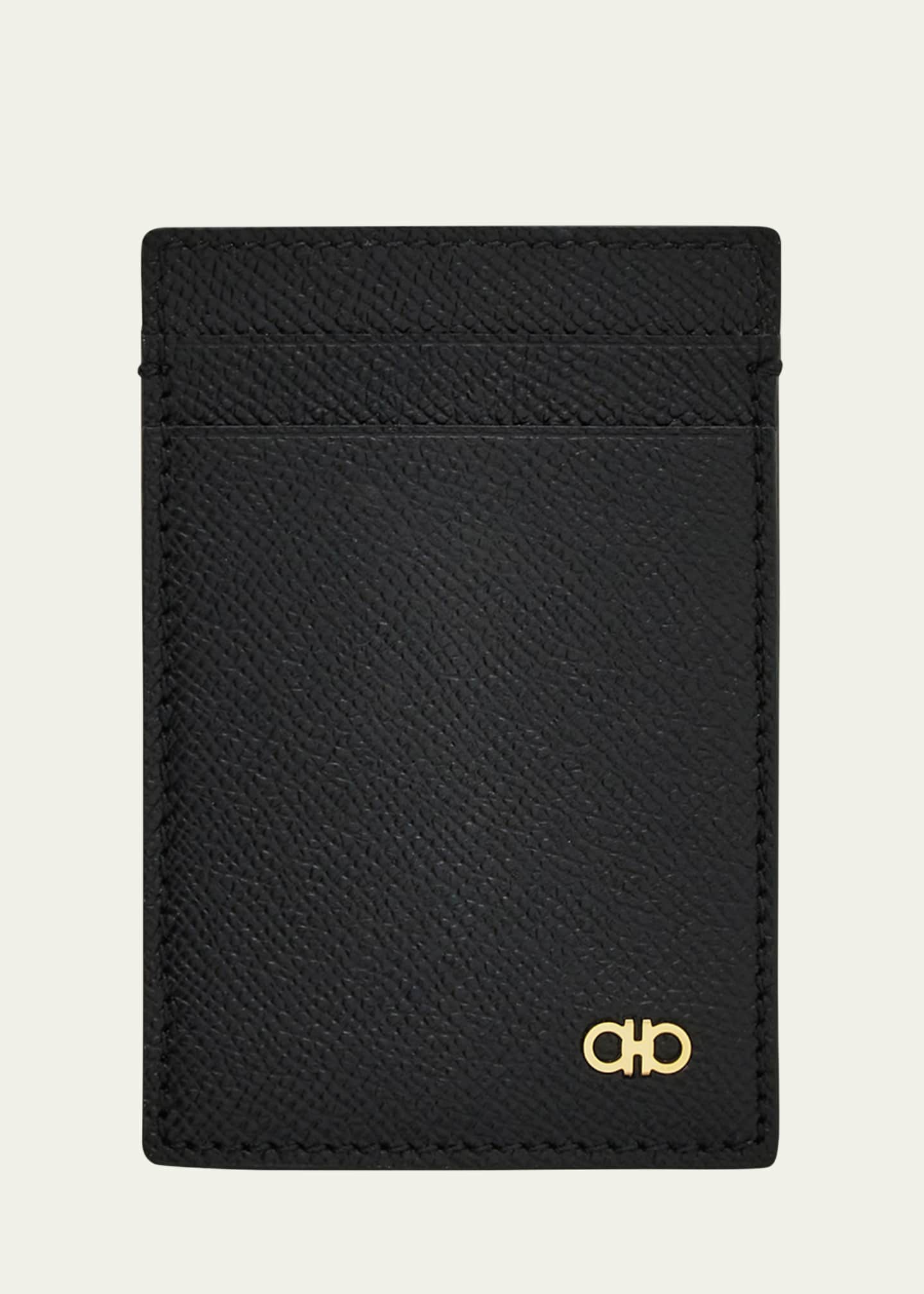 【値下げ】Salvatore Ferragamo ブラック マネークリップ Ferragamo Men's Micro Gancio Money Clip Card Holder - Bergdorf Goodman
