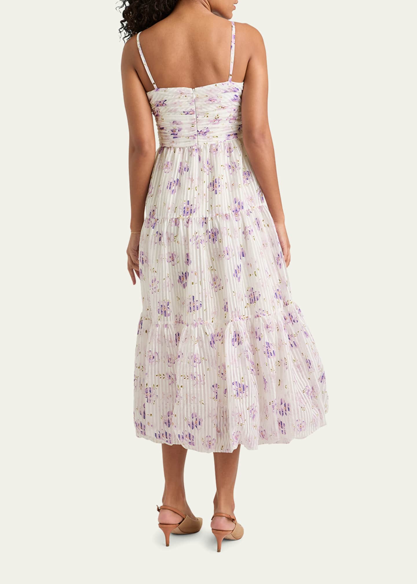 Cinq a Sept Joie Tossed Poppies Tiered Midi Dress Image 3 of 3
