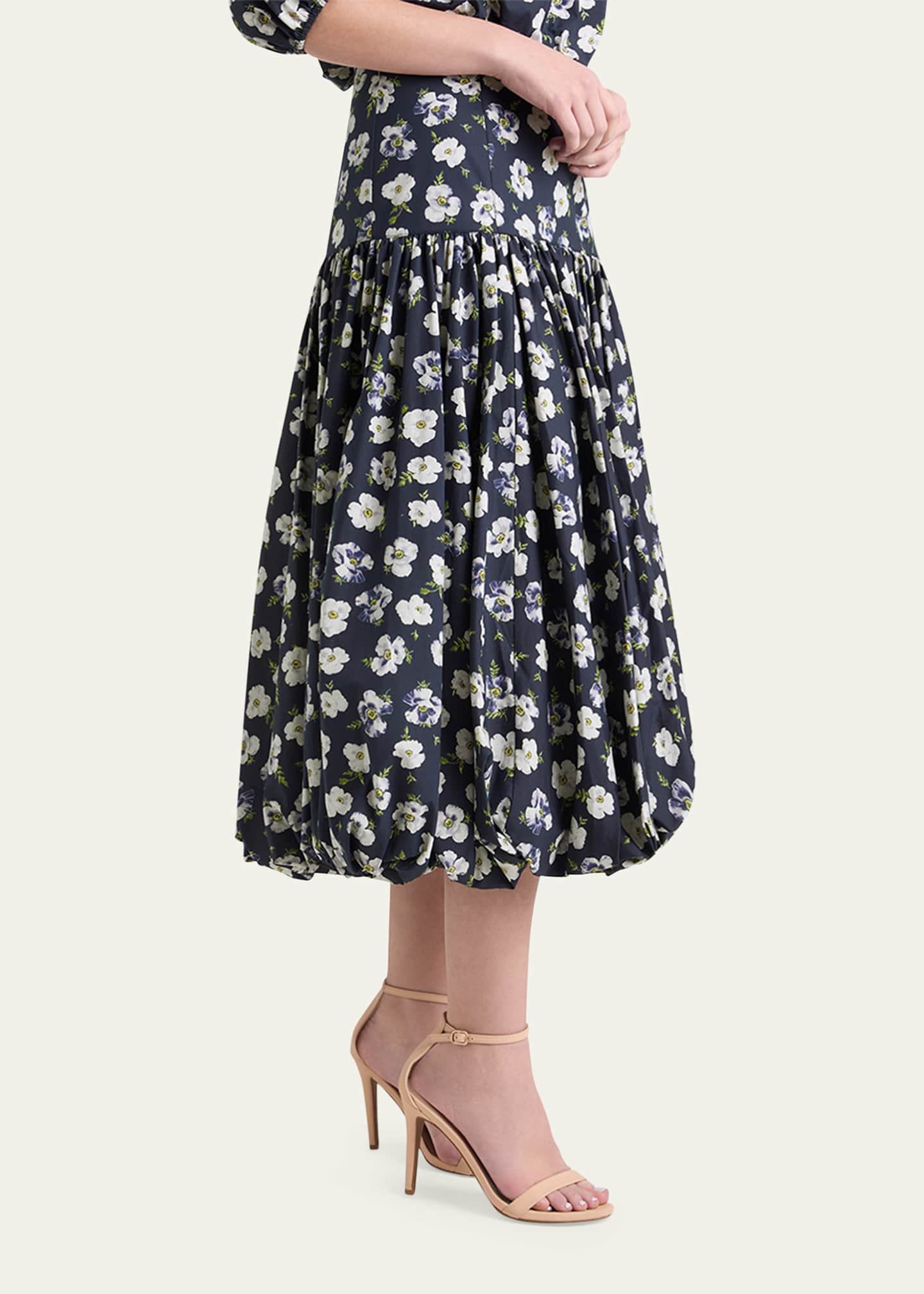 Cinq a Sept Ellah Tossed Poppies Bubble Skirt Image 2 of 3