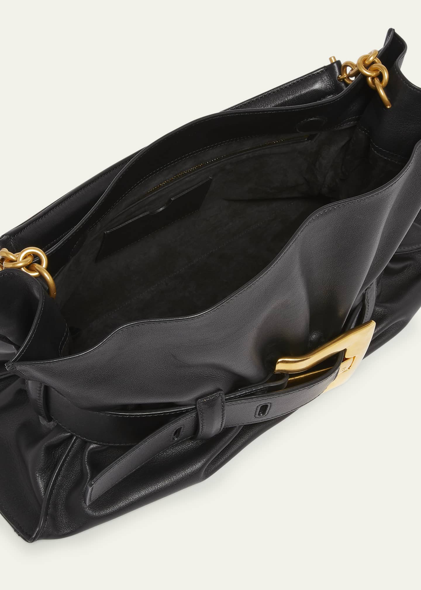 Balmain Anthem Medium Buckle Shoulder Bag in Calfskin Image 4 of 6
