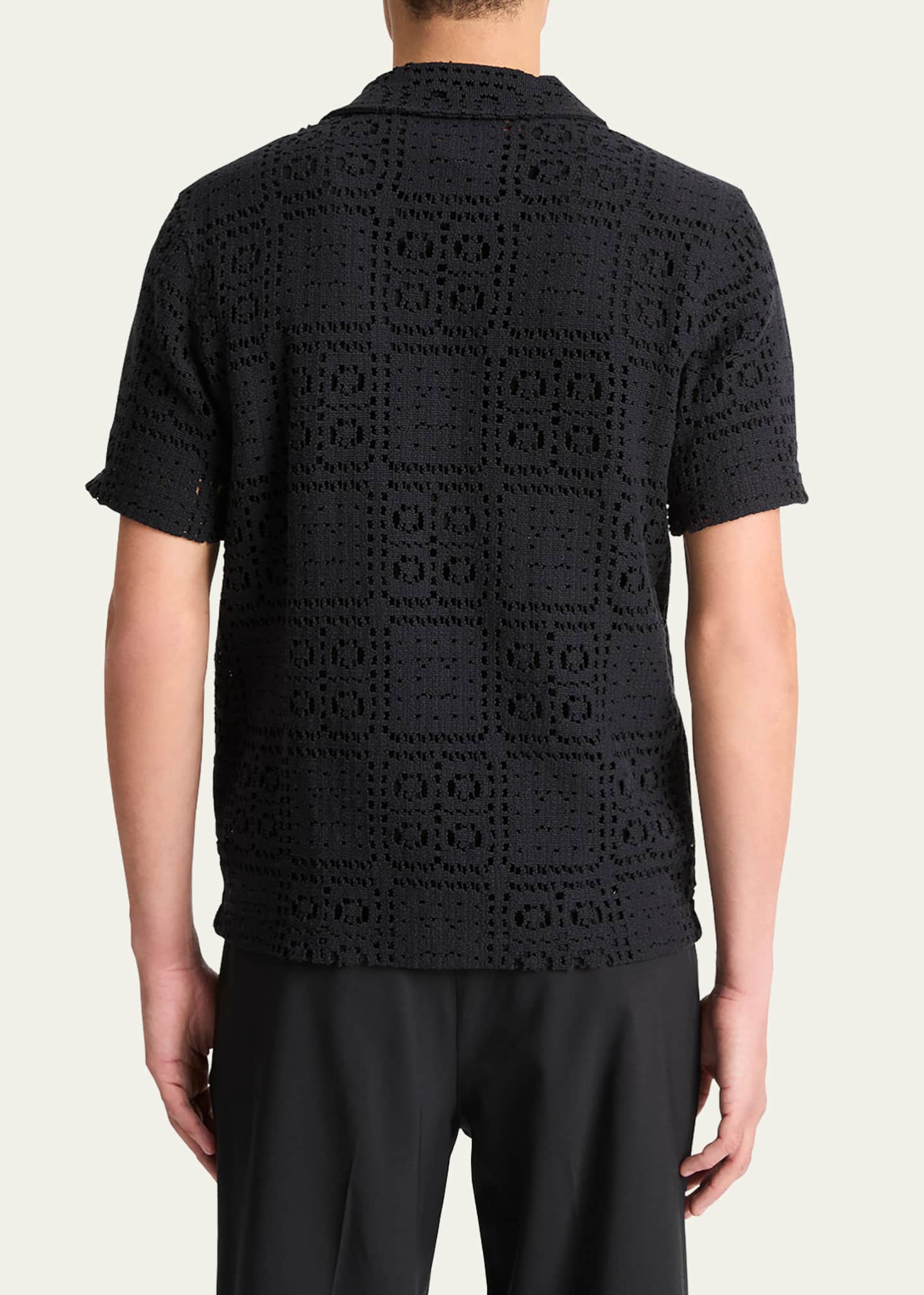 Vince Men's Crochet Button-Down Shirt Image 3 of 4