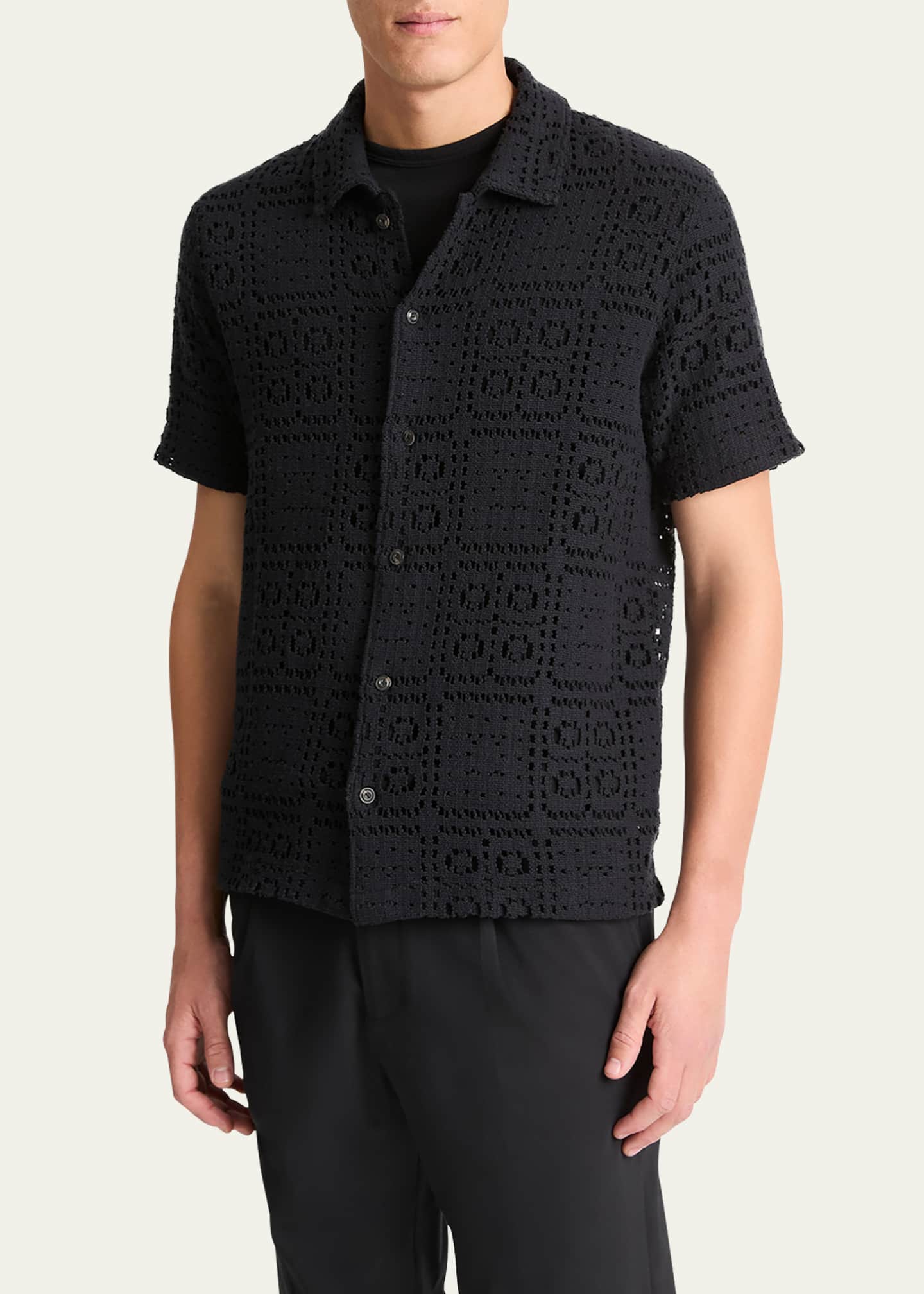 Vince Men's Crochet Button-Down Shirt Image 4 of 4