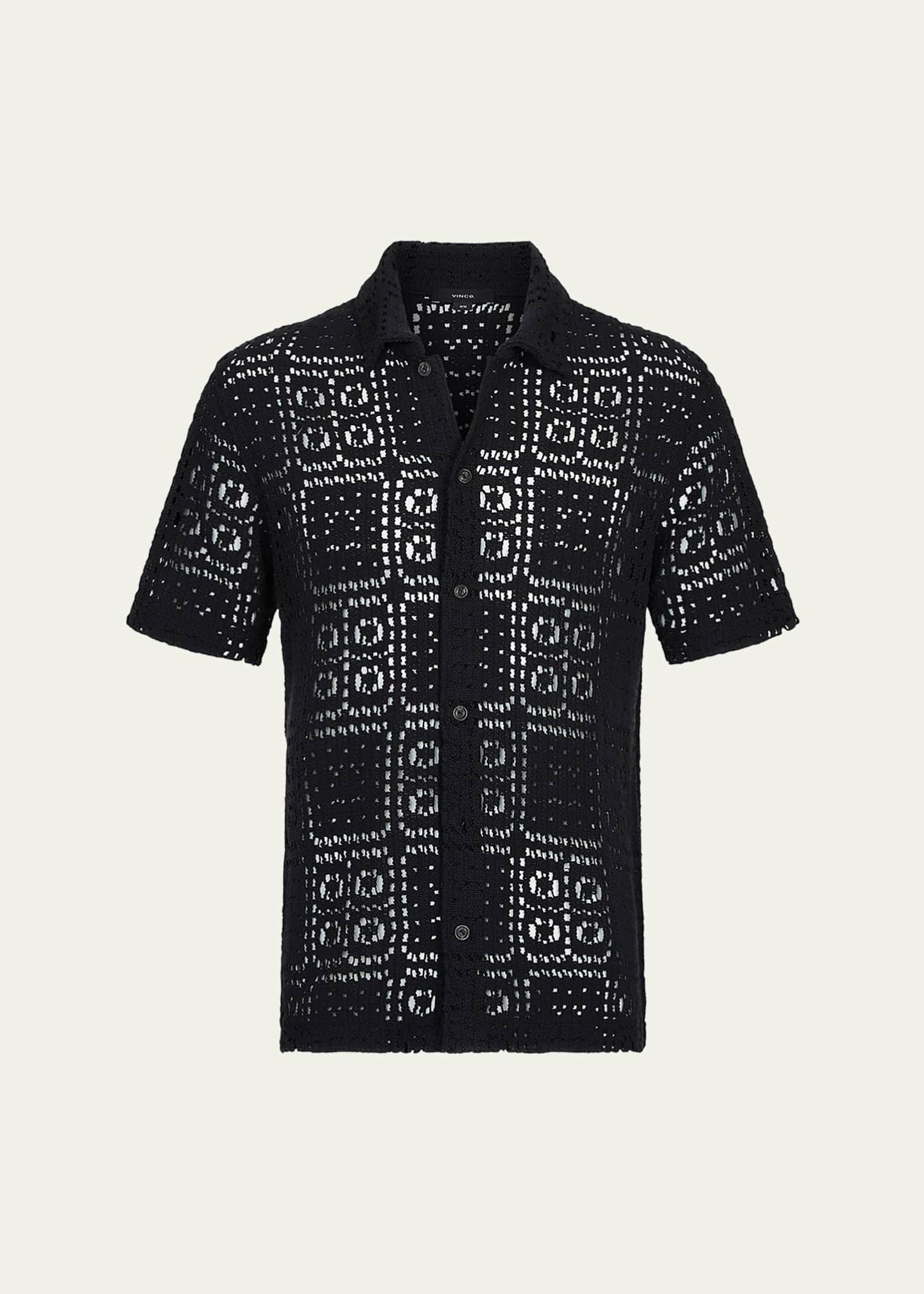 Vince Men's Crochet Button-Down Shirt Image 1 of 4