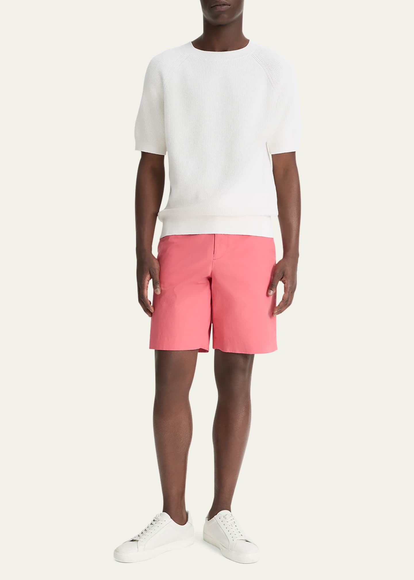 Vince Men's Italian Cotton Extended-Tab Shorts Image 4 of 4