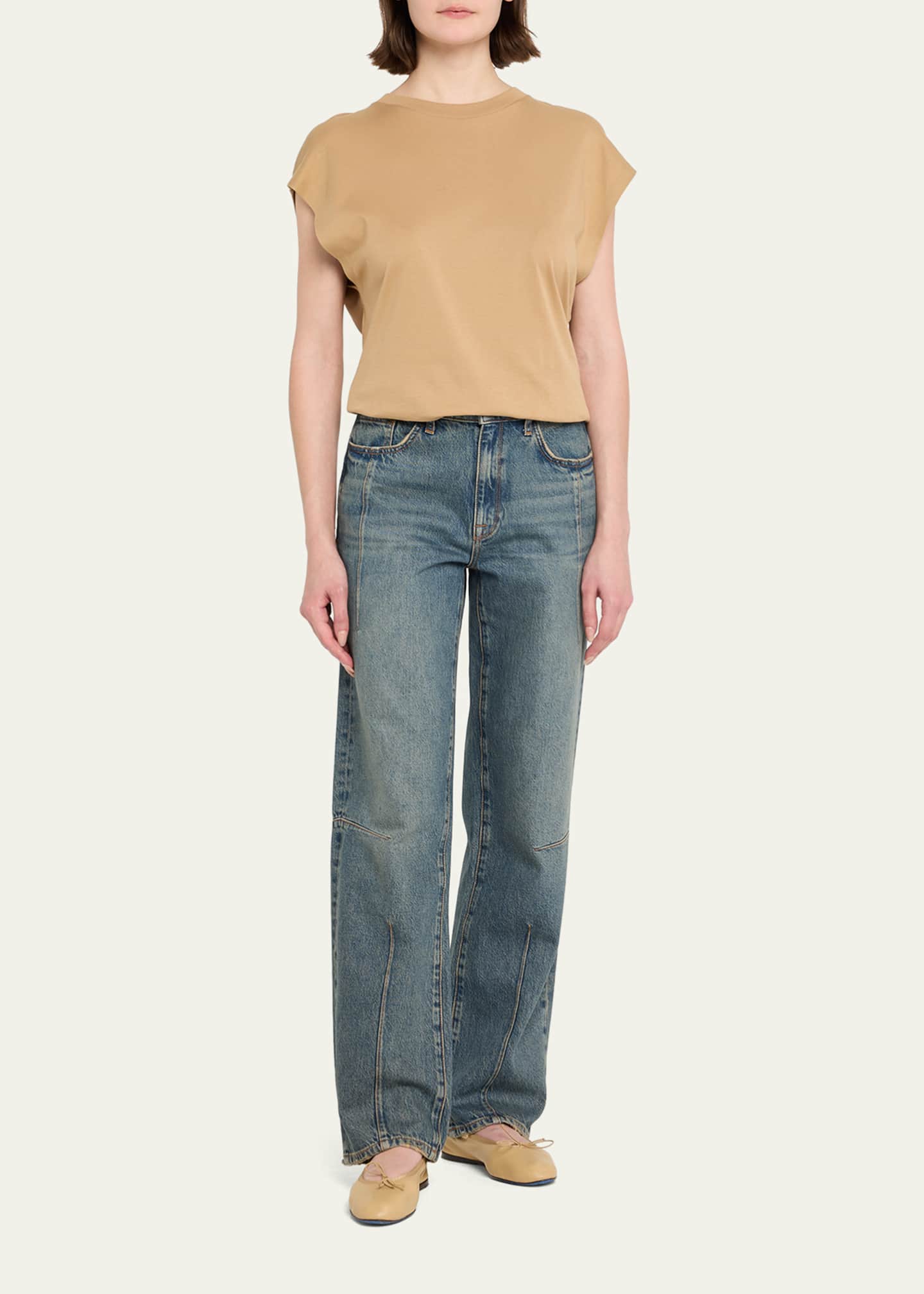 Triarchy Goldie Mid-Rise Darted Straight-Leg Jeans Image 2 of 5