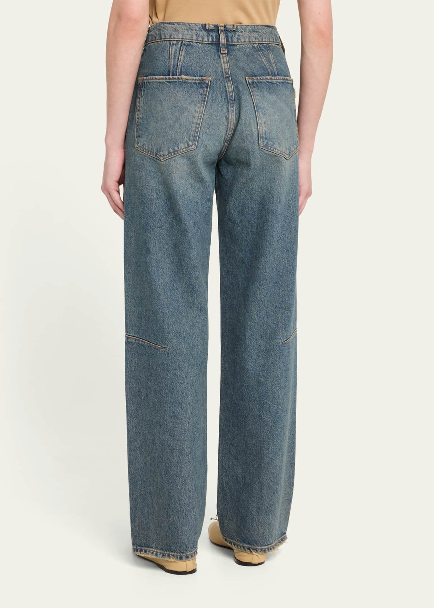 Triarchy Goldie Mid-Rise Darted Straight-Leg Jeans Image 3 of 5