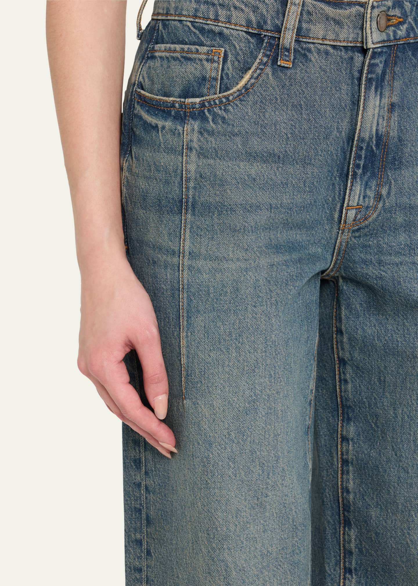 Triarchy Goldie Mid-Rise Darted Straight-Leg Jeans Image 5 of 5