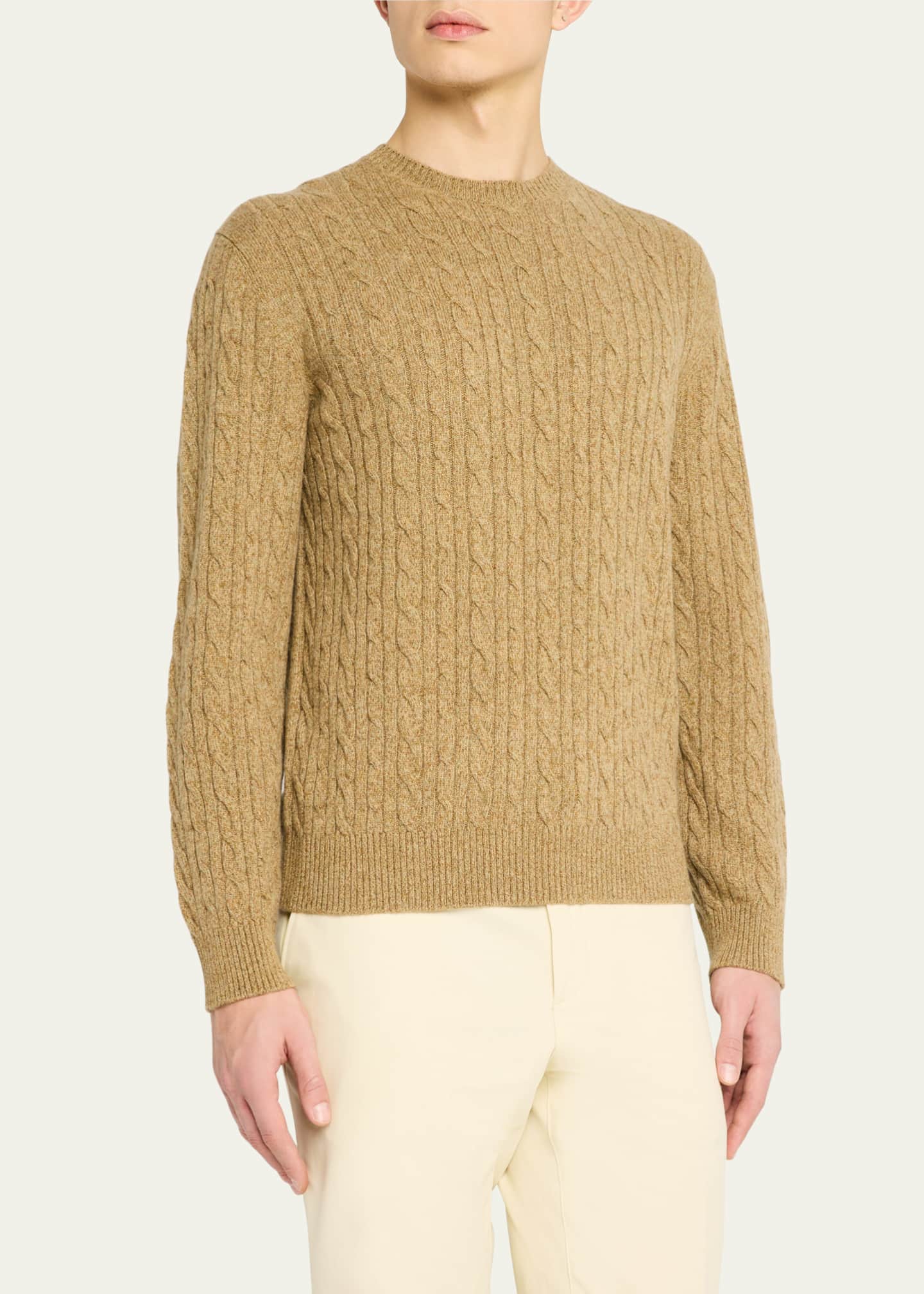 Loro Piana ベビーキャッシュミア セーター 38 Loro Piana Men's Treccia Baby Cashmere Crewneck Sweater - Bergdorf
