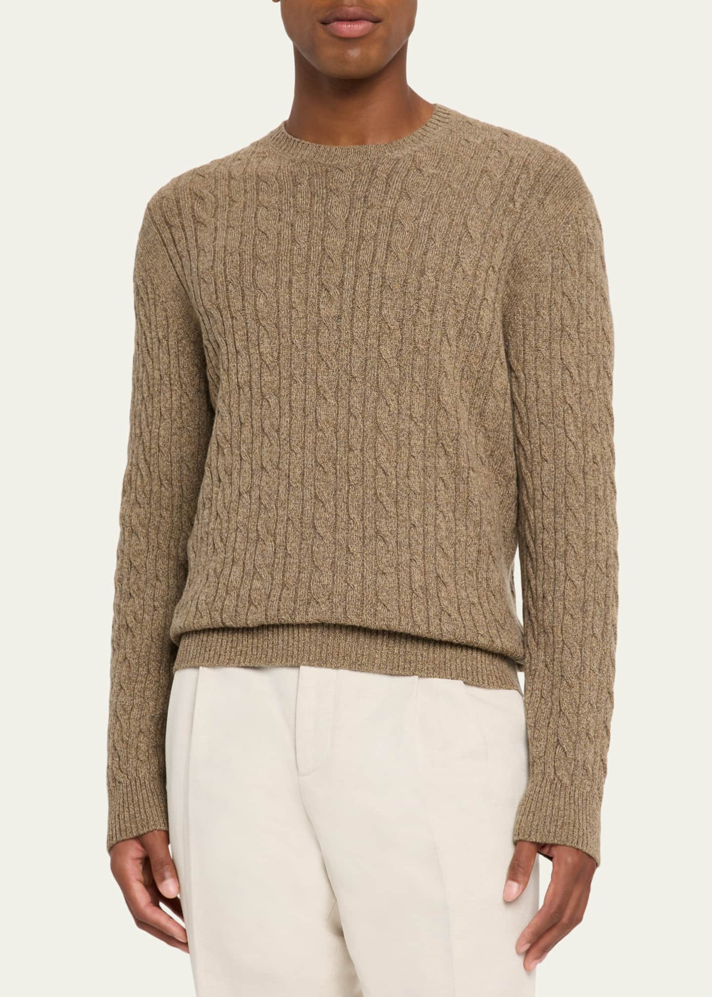 Loro Piana Men's Treccia Baby Cashmere Crewneck Sweater - Bergdorf