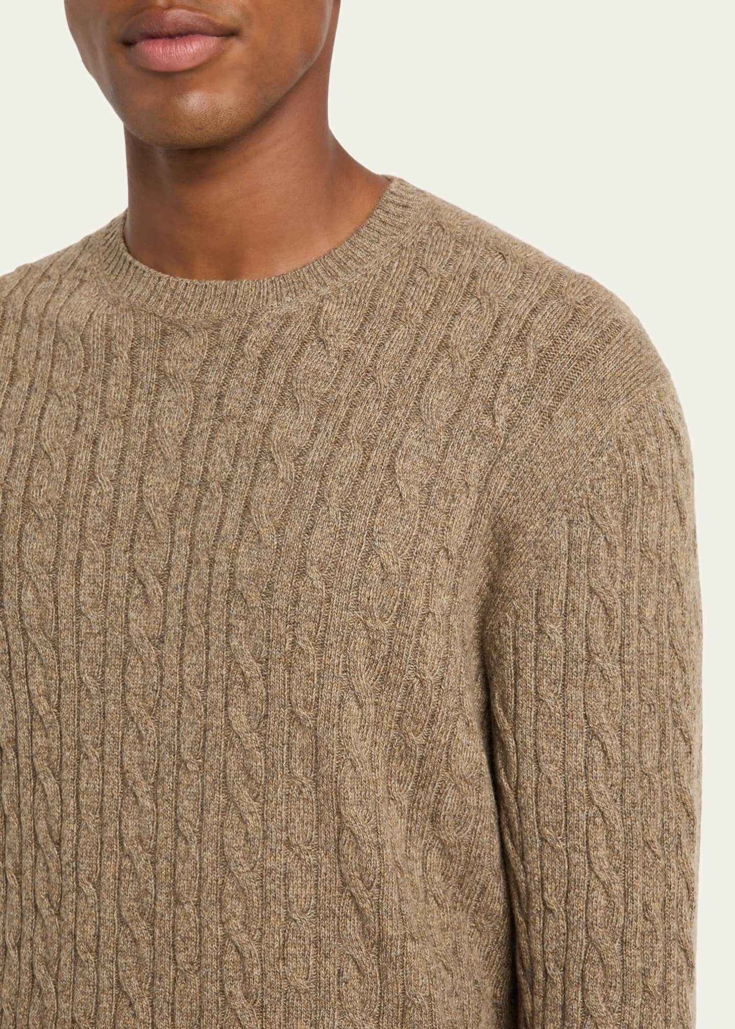 Loro Piana Men's Treccia Baby Cashmere Crewneck Sweater - Bergdorf