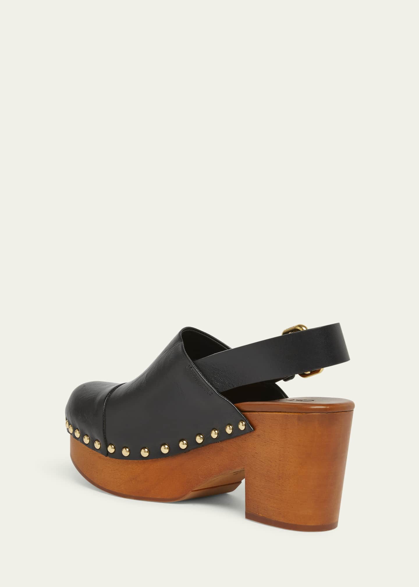 Chloe Jeannette Leather Slingback Platform Clogs Image 2 of 4