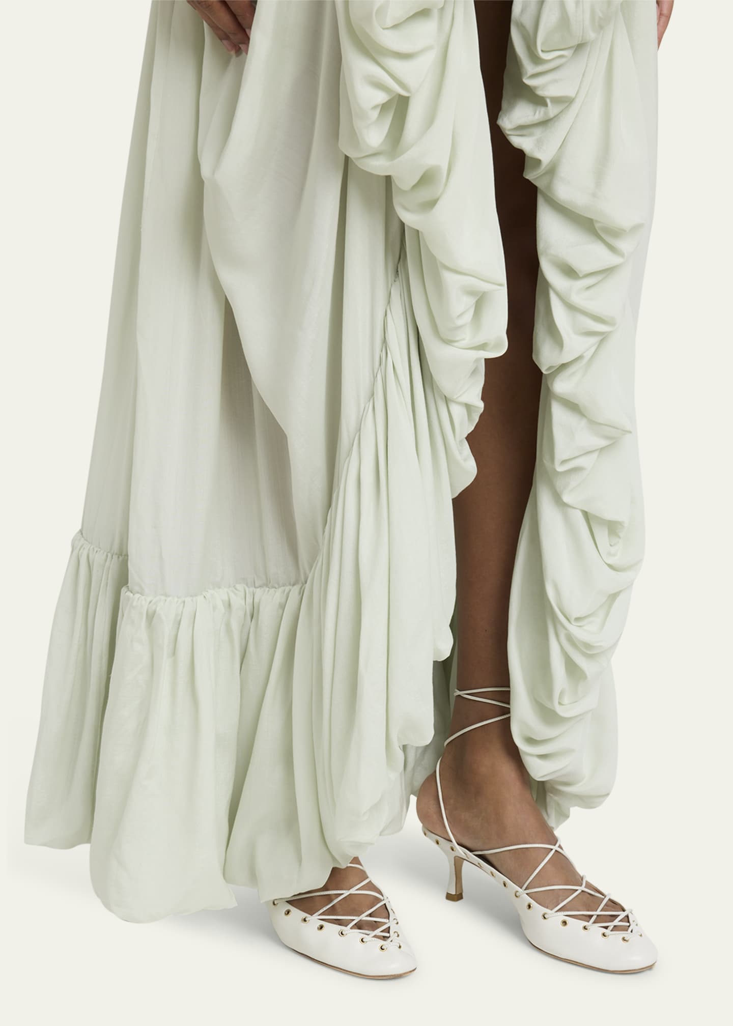 Chloe Ghiles Leather Ankle-Wrap Pumps Image 2 of 6