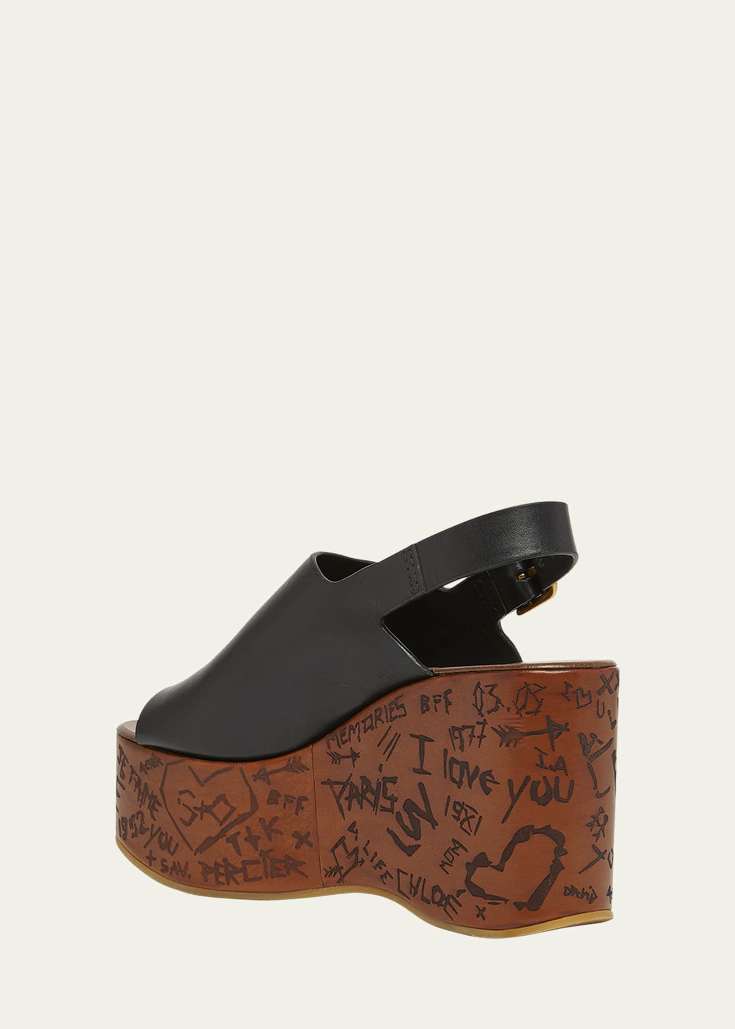 Chloe Maxime Leather Slingback Platform Sandals Image 2 of 4