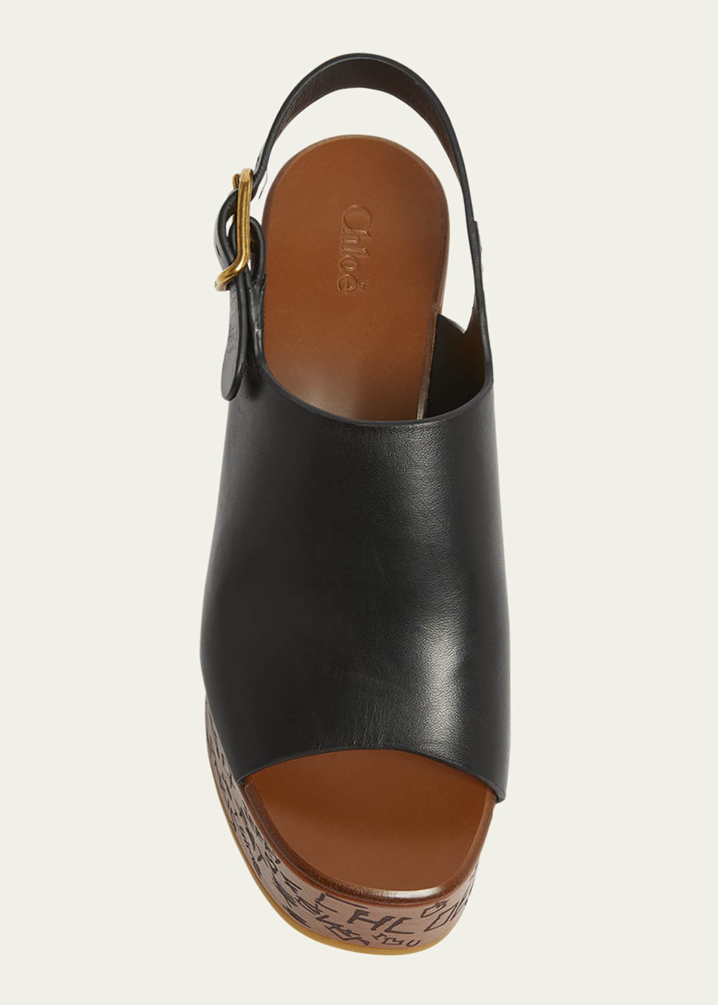 Chloe Maxime Leather Slingback Platform Sandals Image 4 of 4