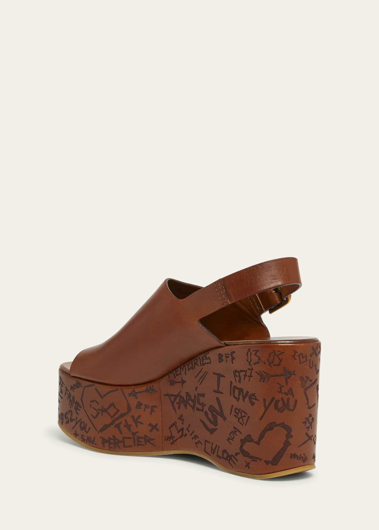 Chloe Maxime Leather Slingback Platform Sandals Image 2 of 4