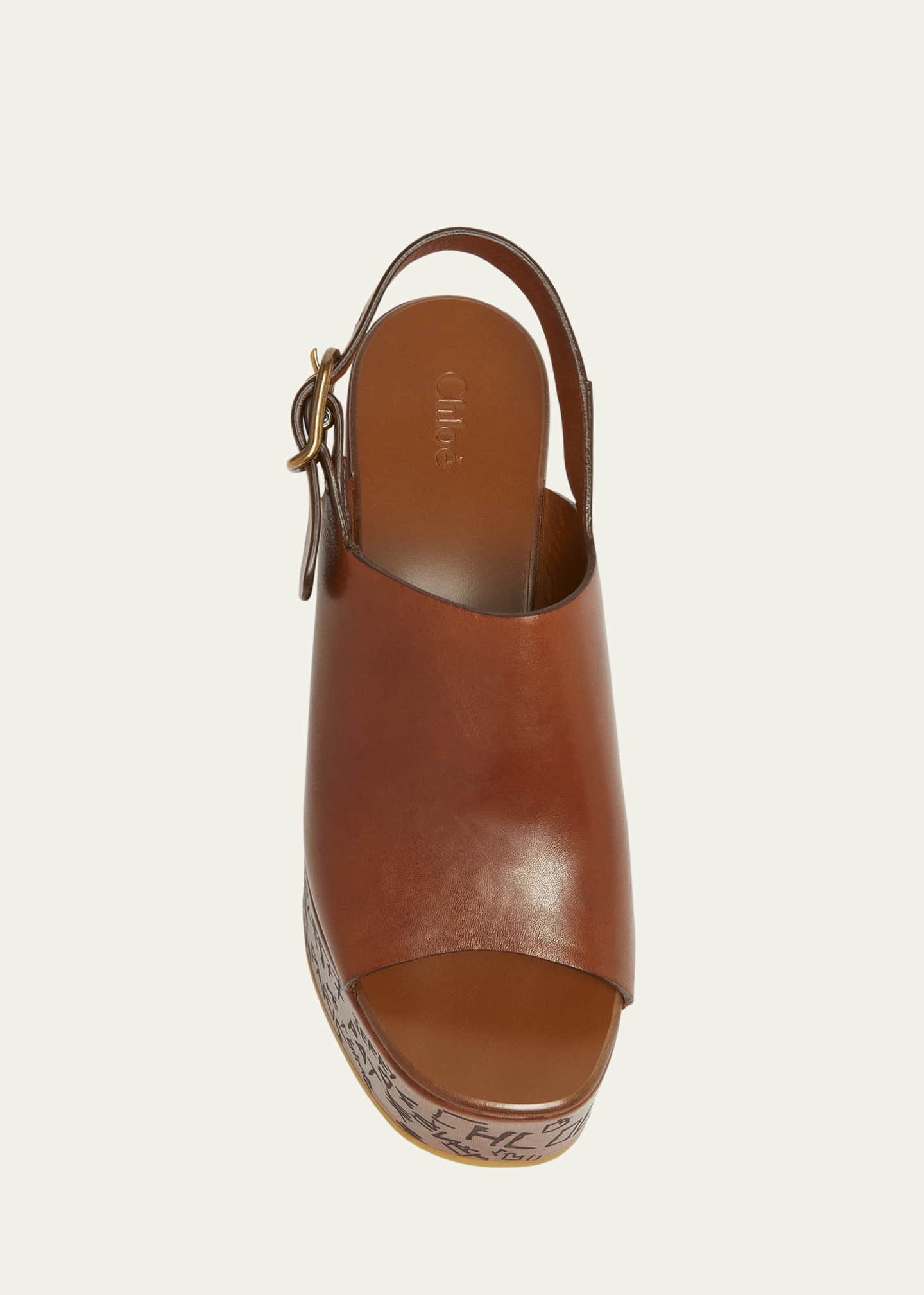 Chloe Maxime Leather Slingback Platform Sandals Image 4 of 4