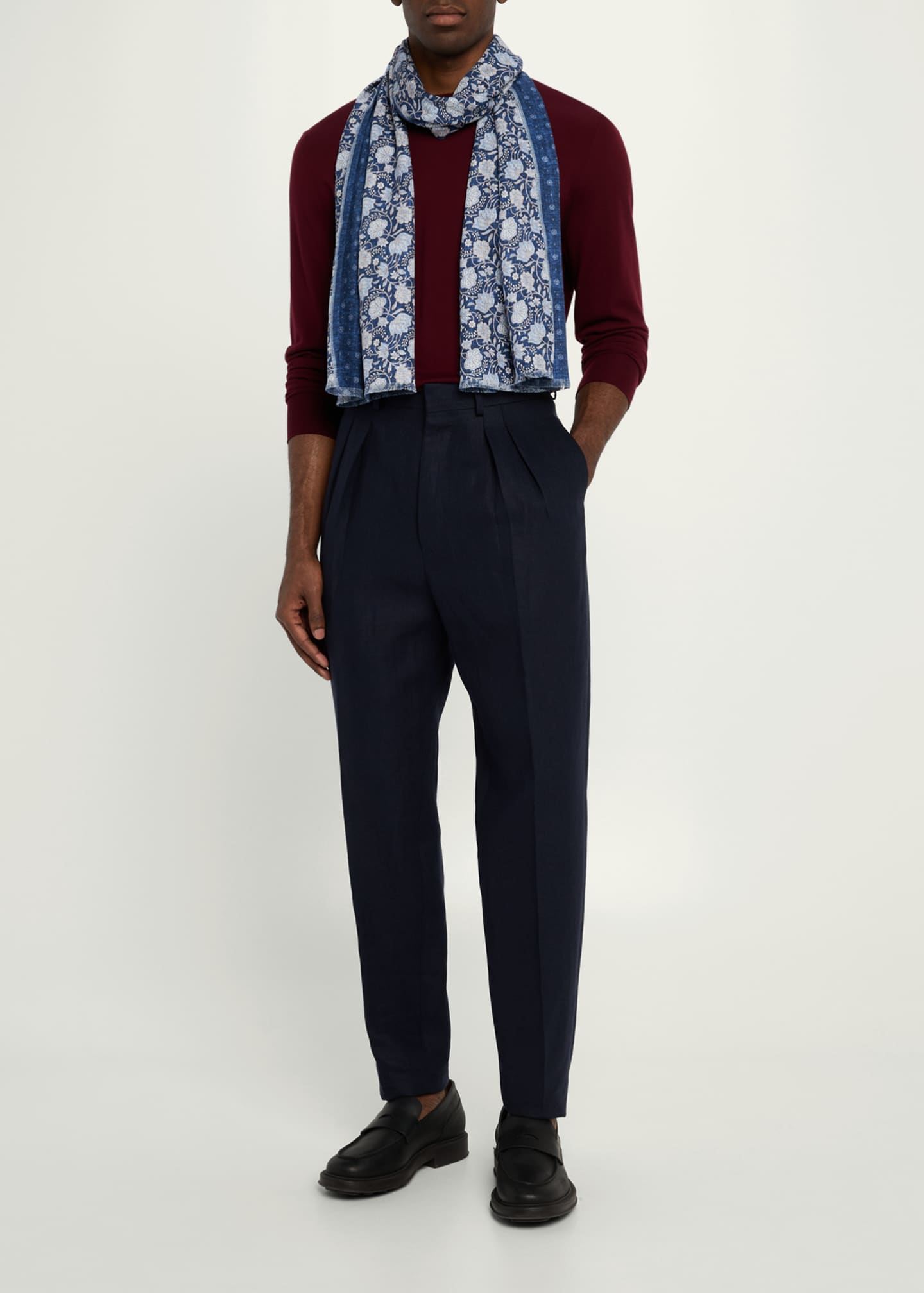 Rosi Collection Men's Silk Double-Face Scarf Image 2 of 4