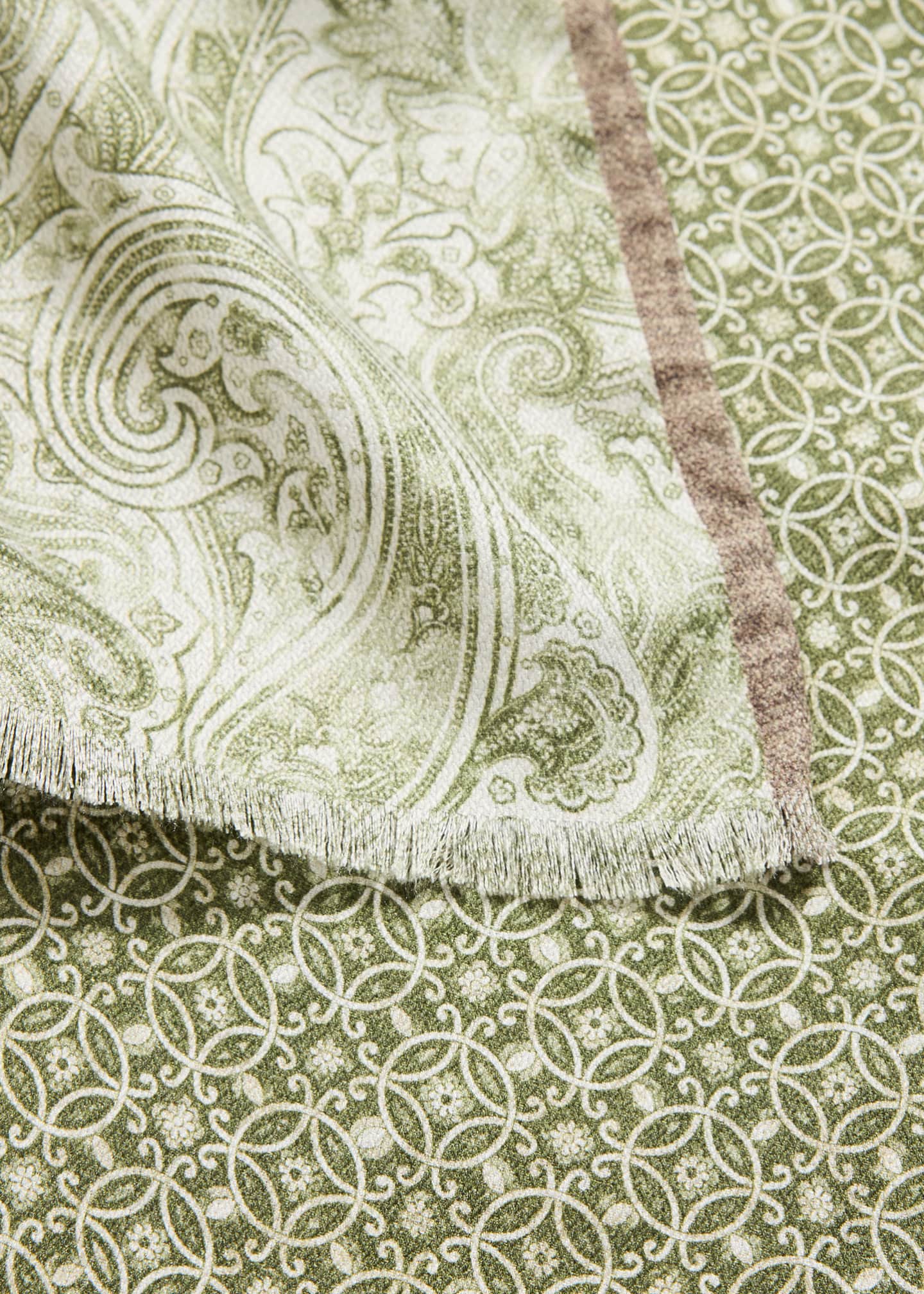 Rosi Collection Men's Silk and Linen Double-Face Scarf Image 4 of 4