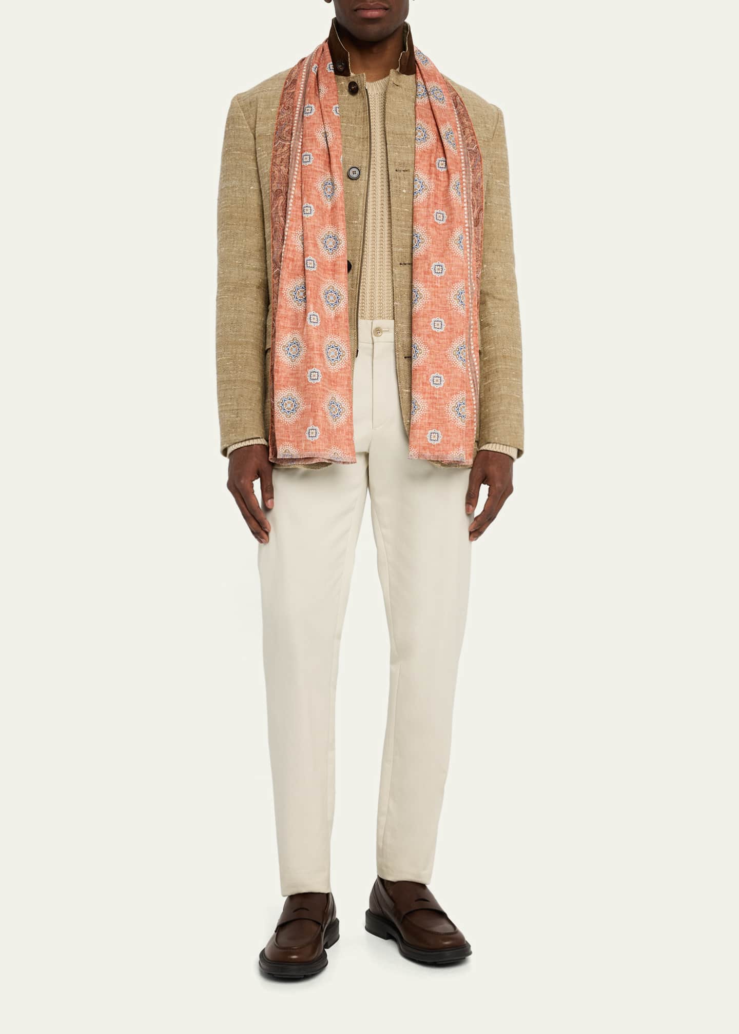 Rosi Collection Men's Double-Face Silk Scarf Image 2 of 4