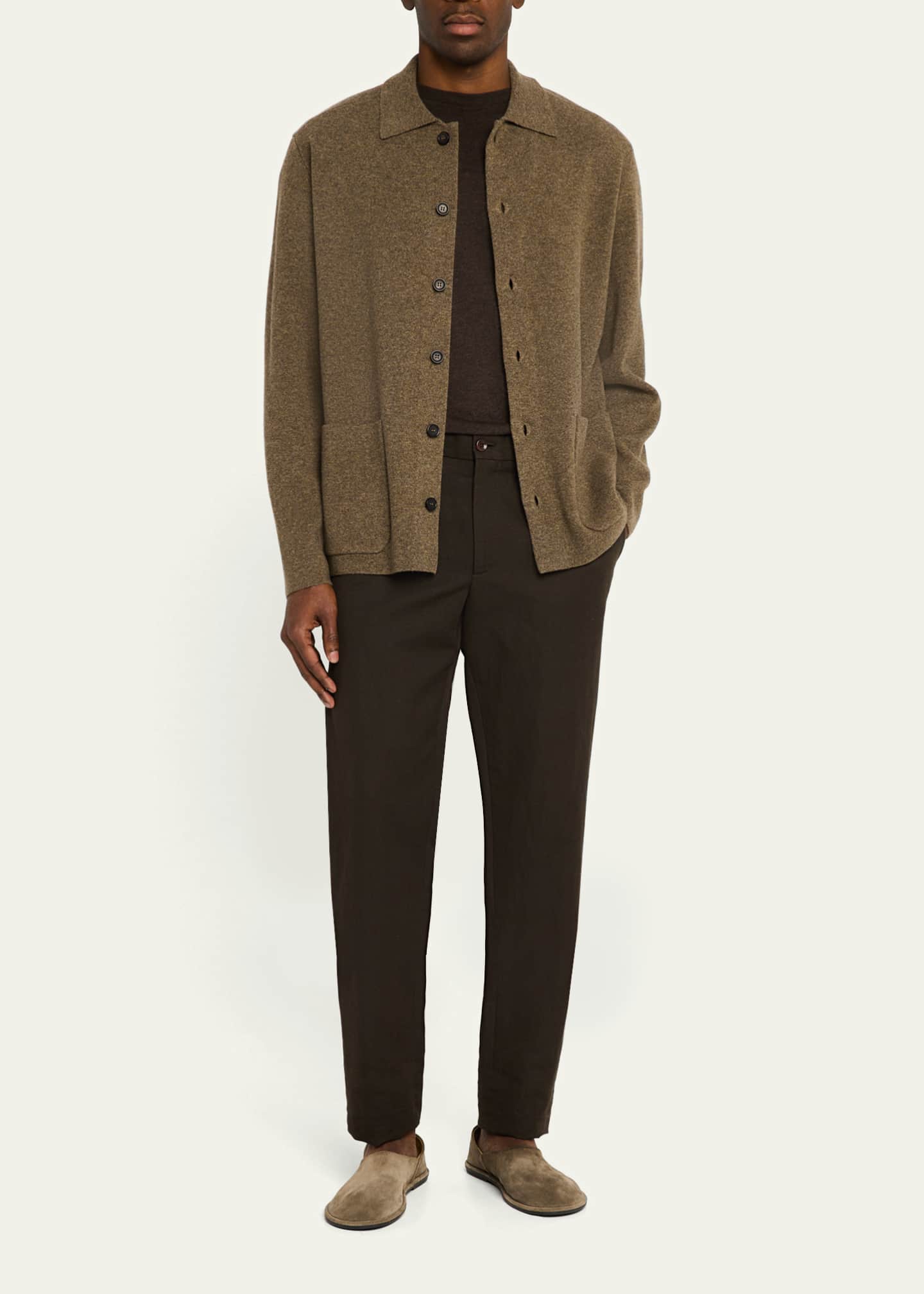 Le Kasha Men's Mogod Cashmere Knit Shirt Jacket Image 2 of 5