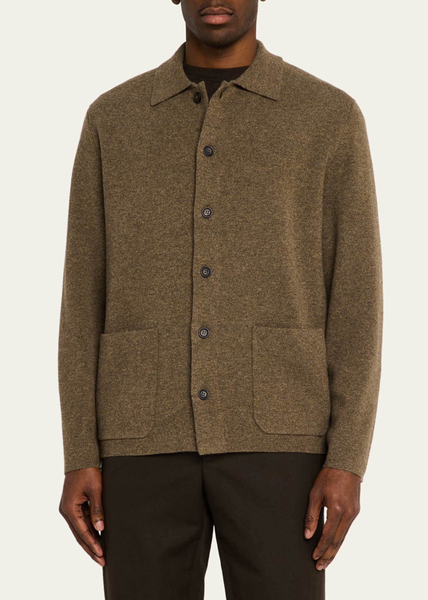 Le Kasha Men's Mogod Cashmere Knit Shirt Jacket Image 4 of 5