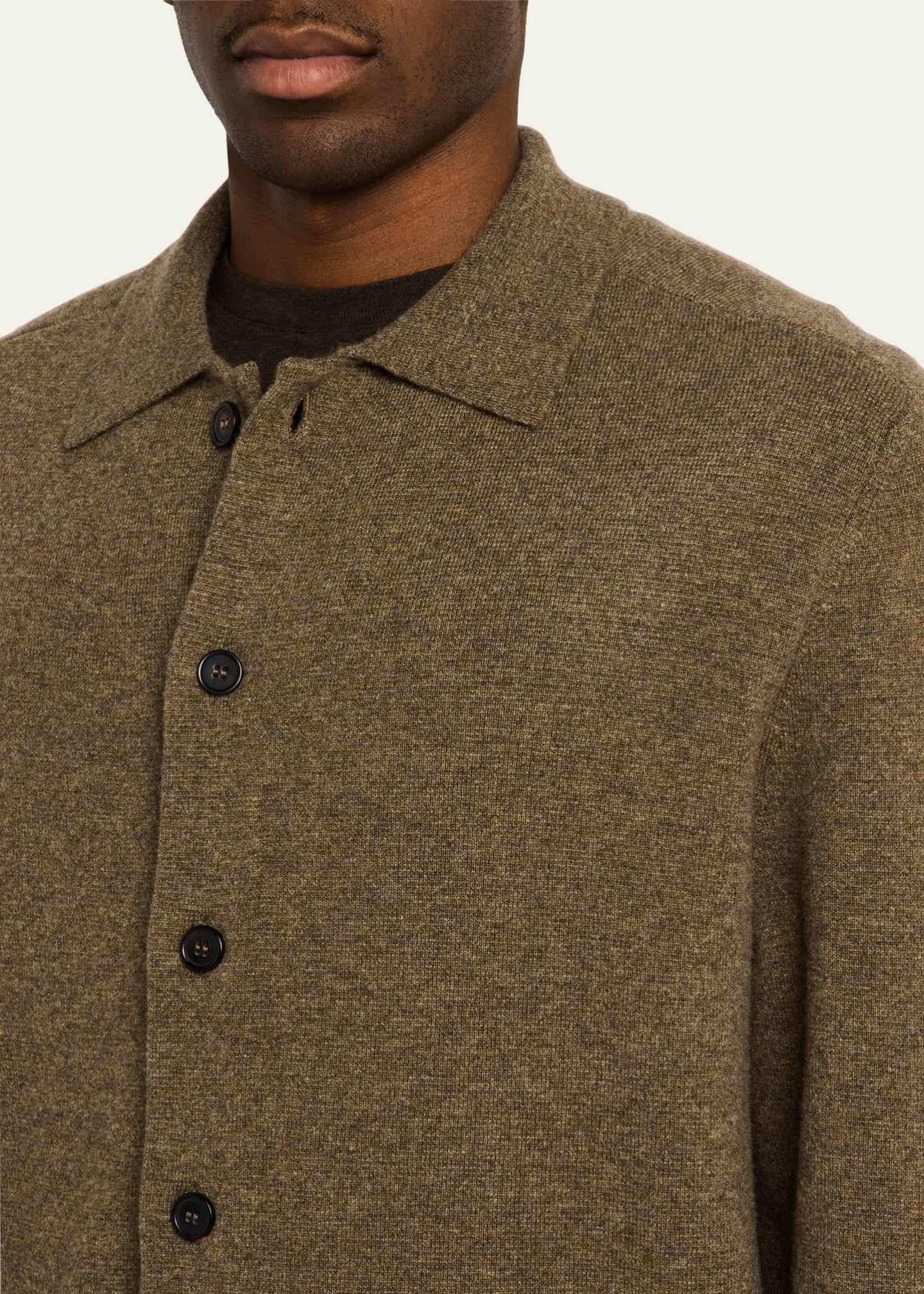 Le Kasha Men's Mogod Cashmere Knit Shirt Jacket Image 5 of 5