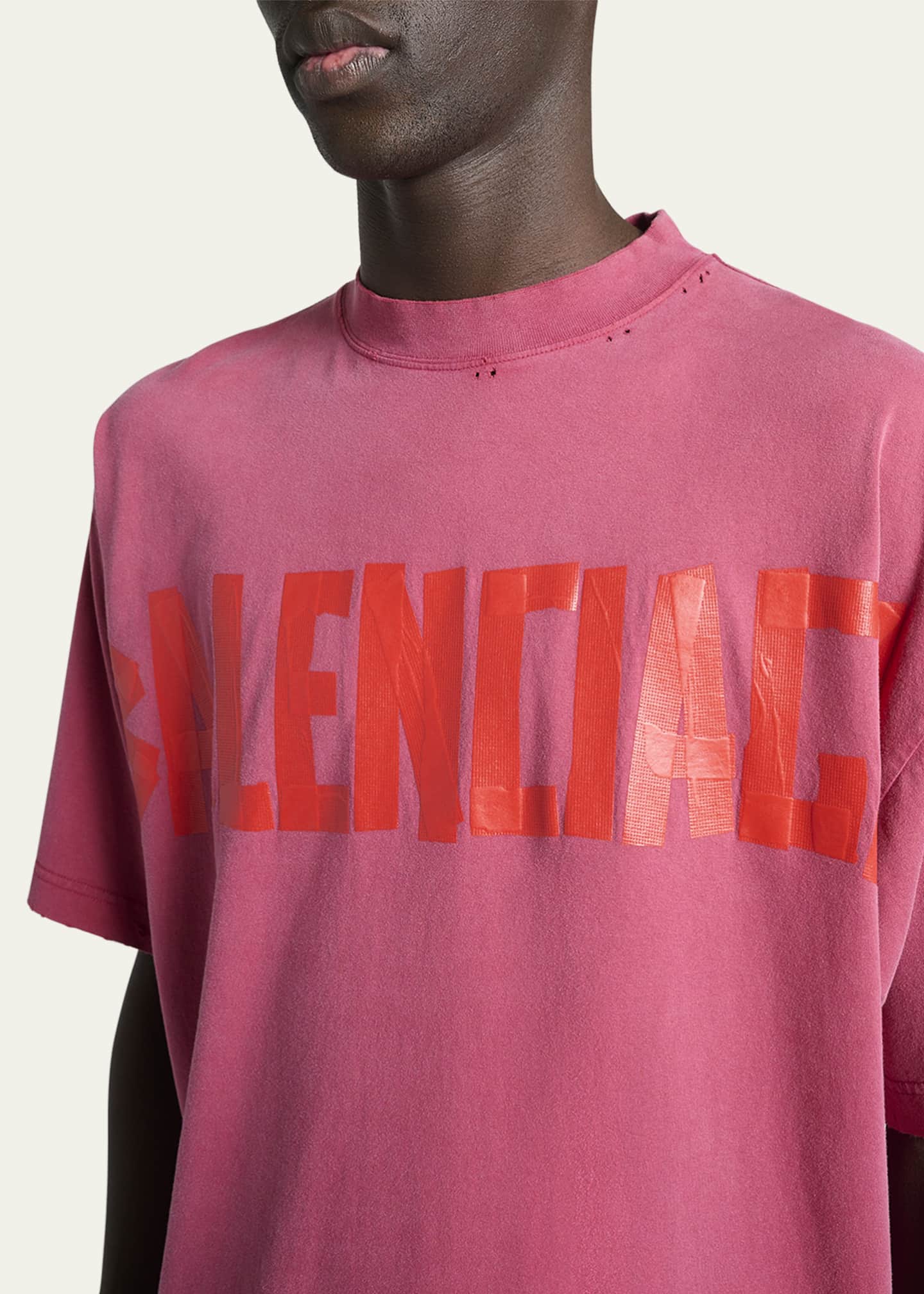 Balenciaga Men's Medium-Fit Tape T-Shirt - Bergdorf Goodman