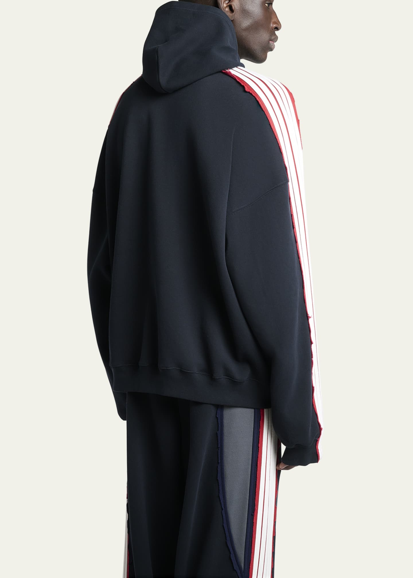Balenciaga Men's Cut-Up Oversized Unity Sports Hoodie Image 3 of 5