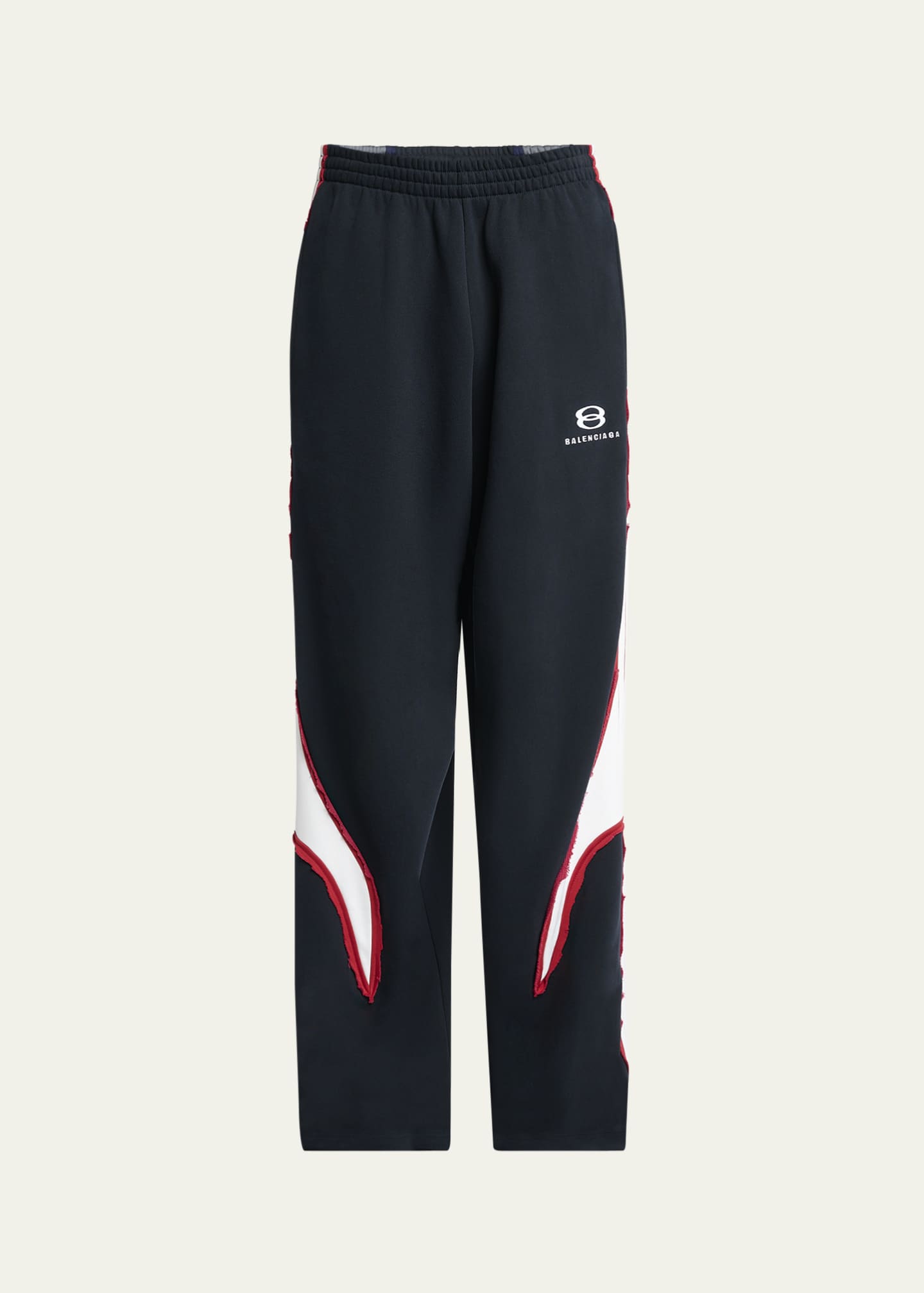 Balenciaga Men's Cut-Up Oversized Unity Sports Icon Pants Image 1 of 5