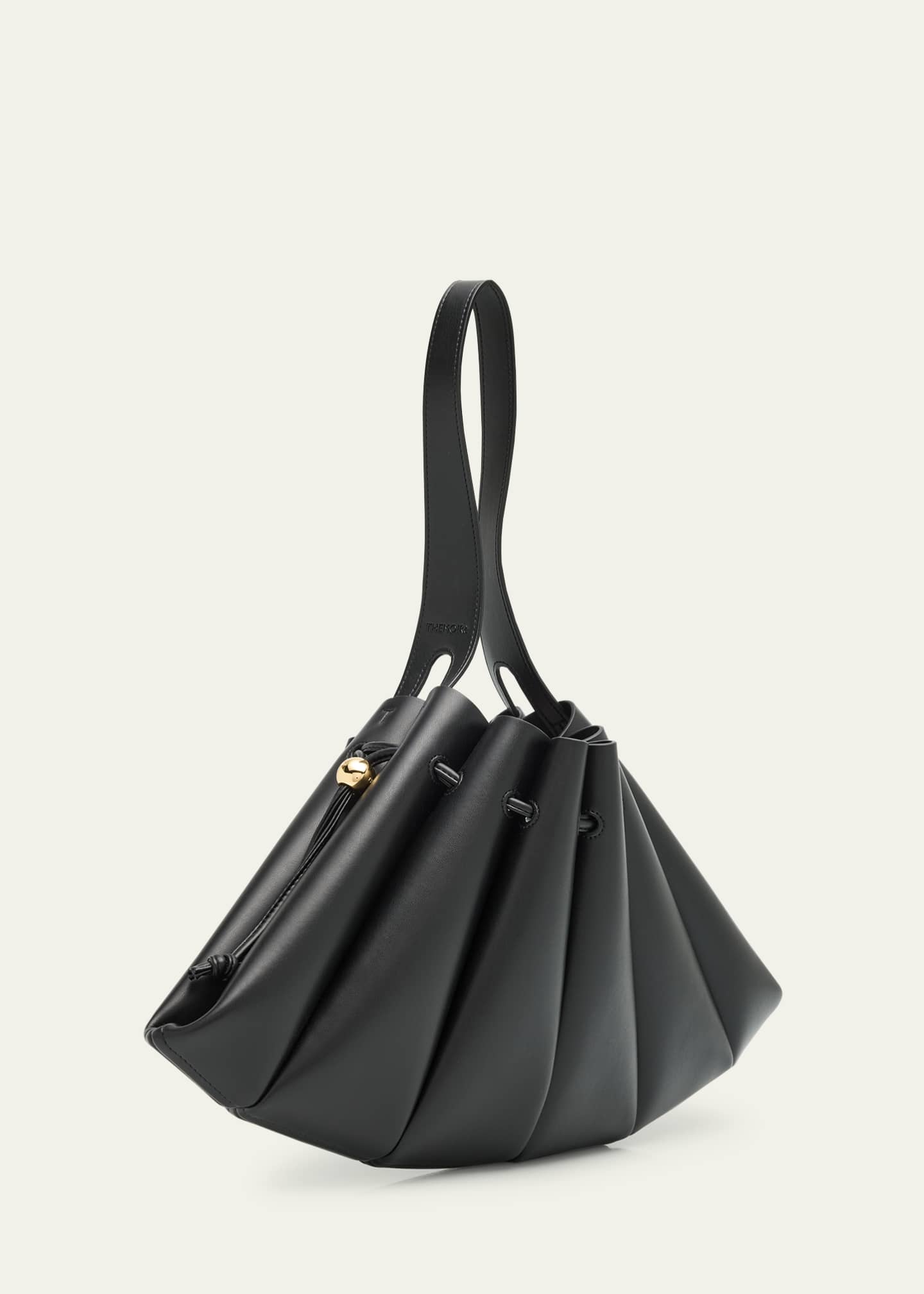THEMOIRE Calipso Pleated Vegan Fabric Shoulder Bag Image 3 of 6