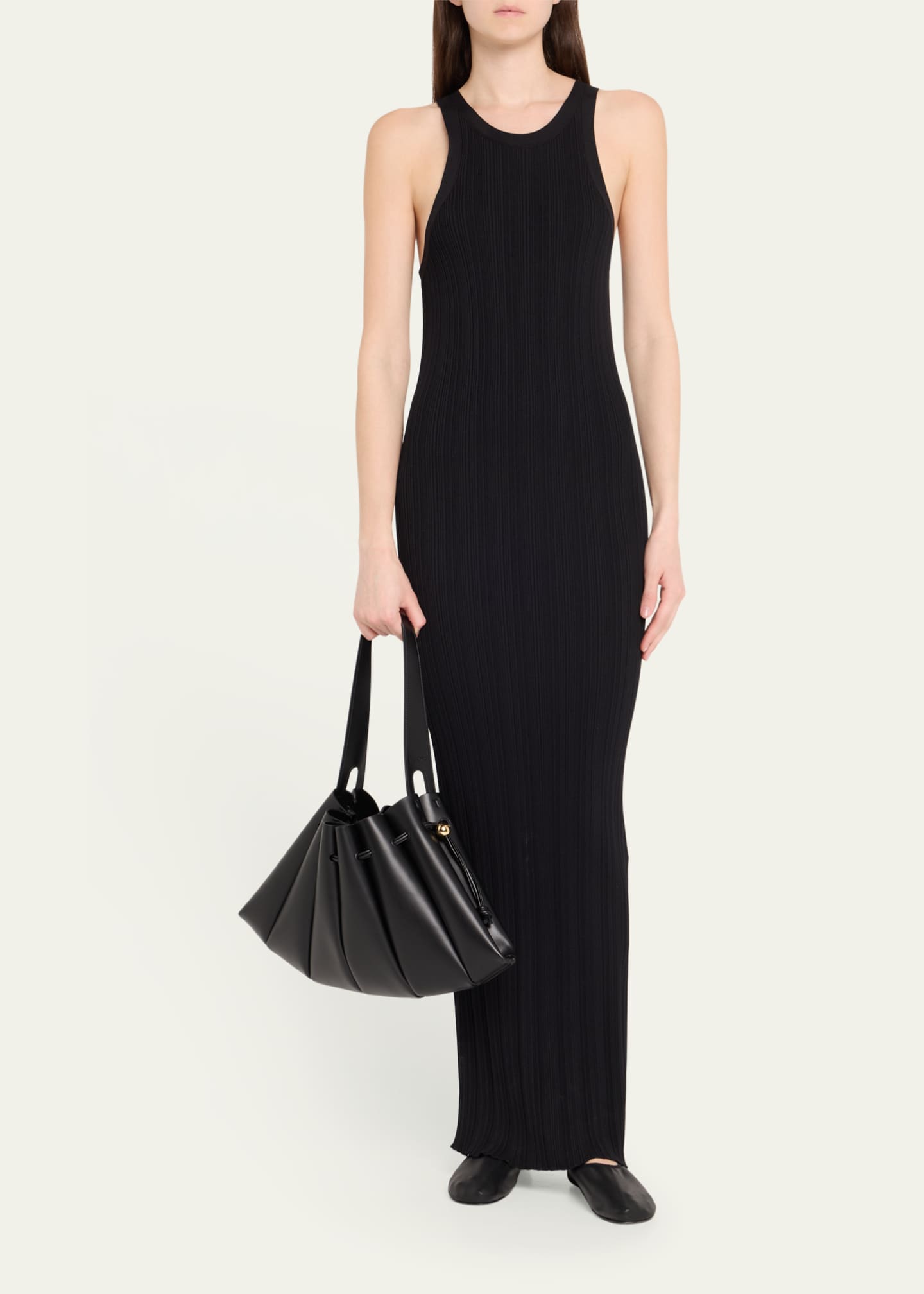 THEMOIRE Calipso Pleated Vegan Fabric Shoulder Bag Image 5 of 6