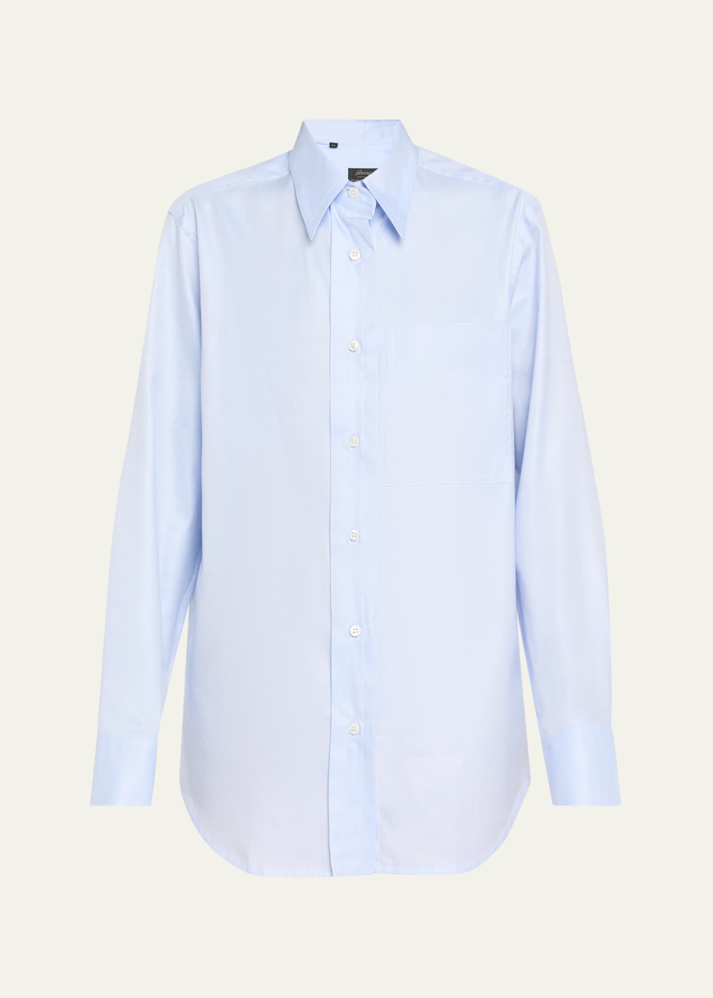 Brioni Button Down Cotton Twill Shirt Image 1 of 5