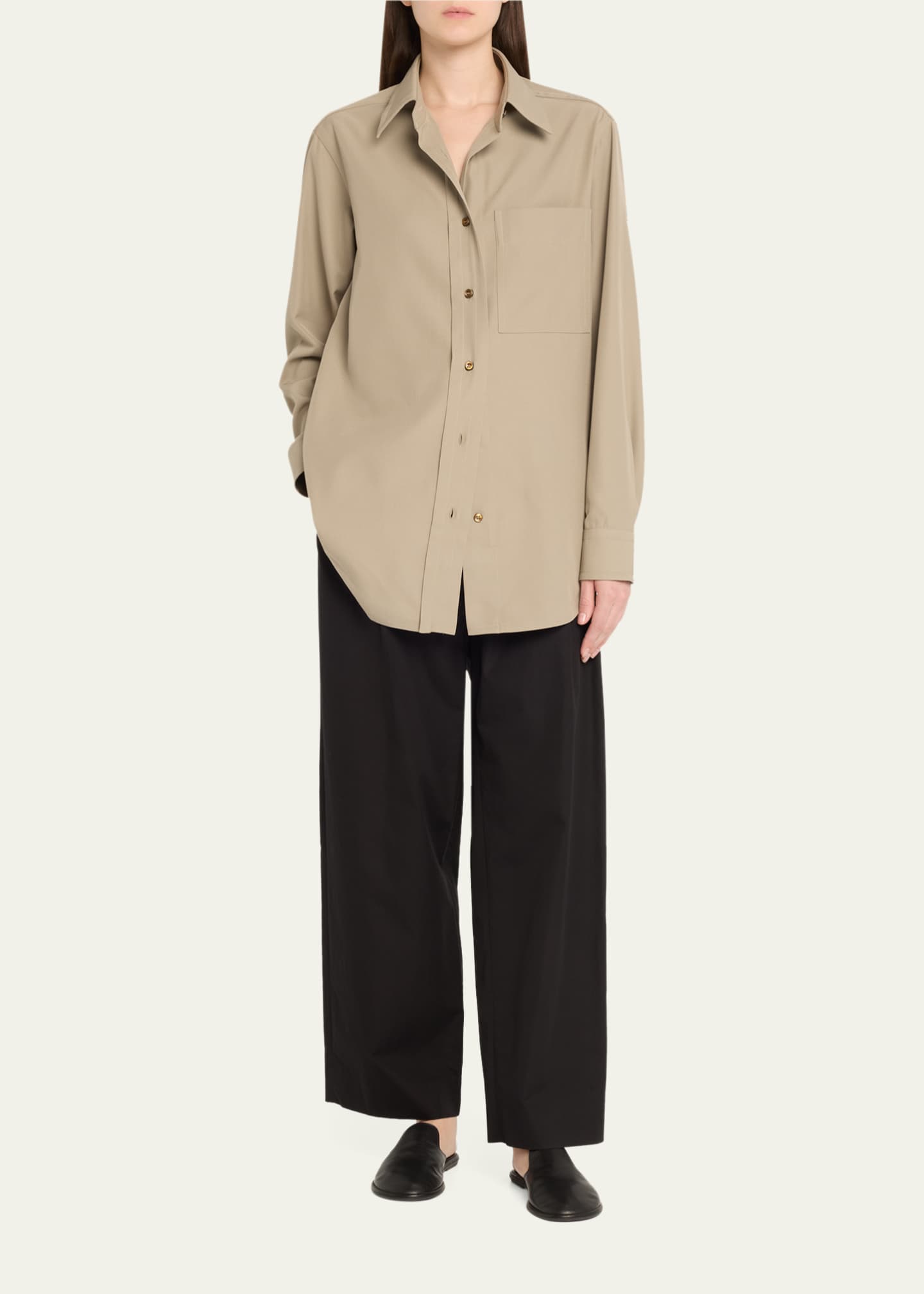 Brioni Button Down Gabardine Silk Shirt Image 2 of 5