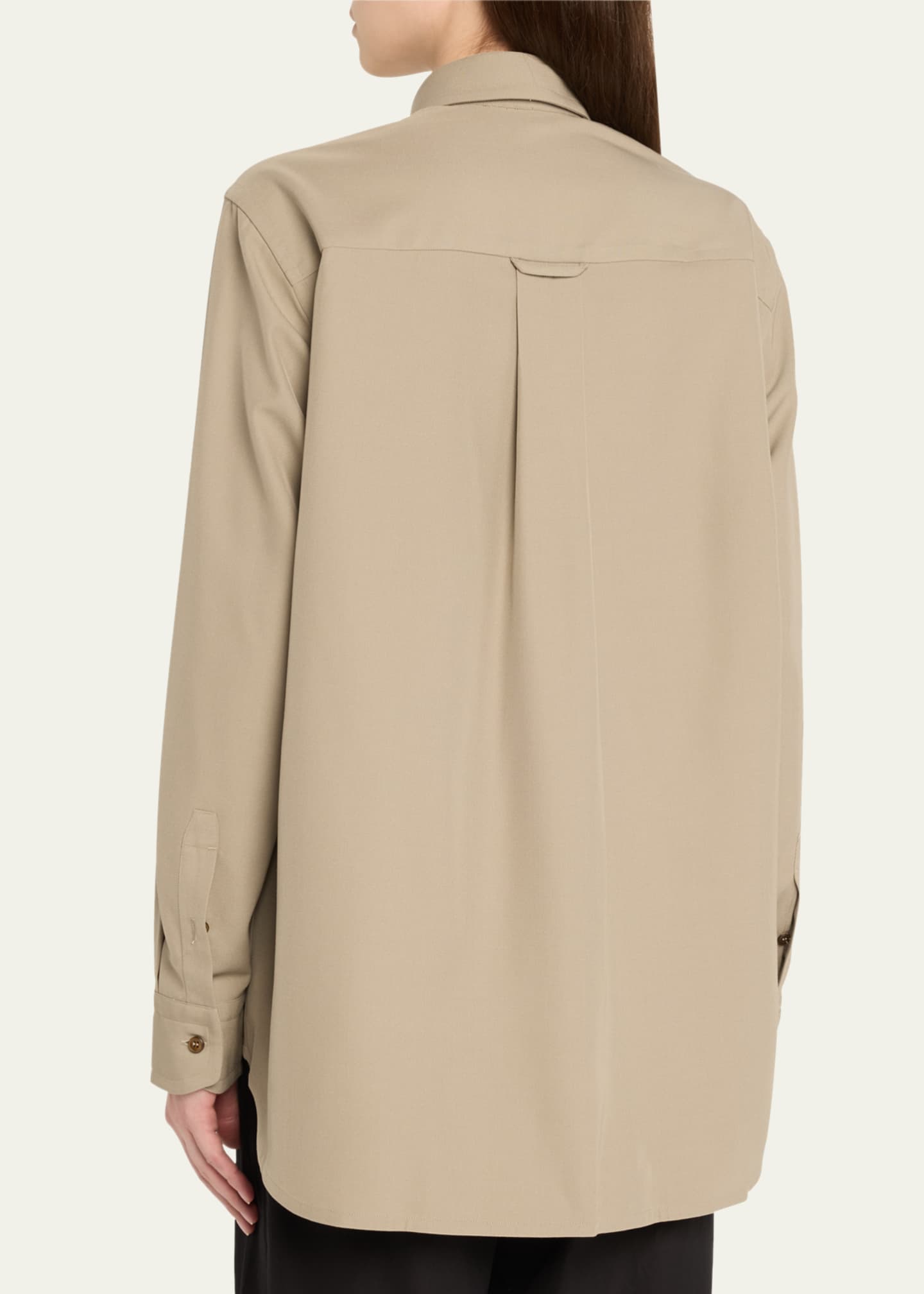 Brioni Button Down Gabardine Silk Shirt Image 3 of 5