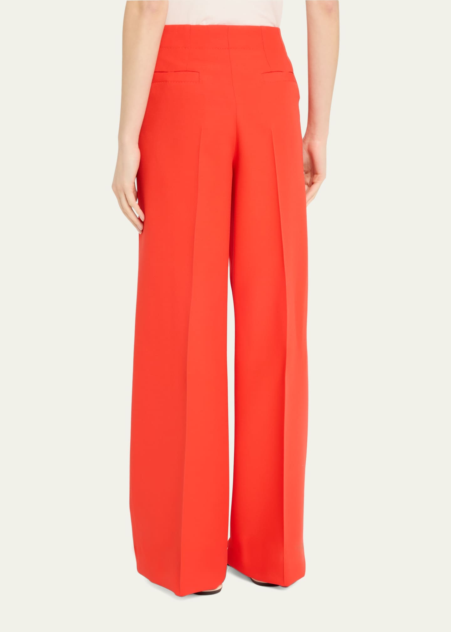 Brioni Camilla Wide Leg Silk Wool Trousers Image 3 of 5