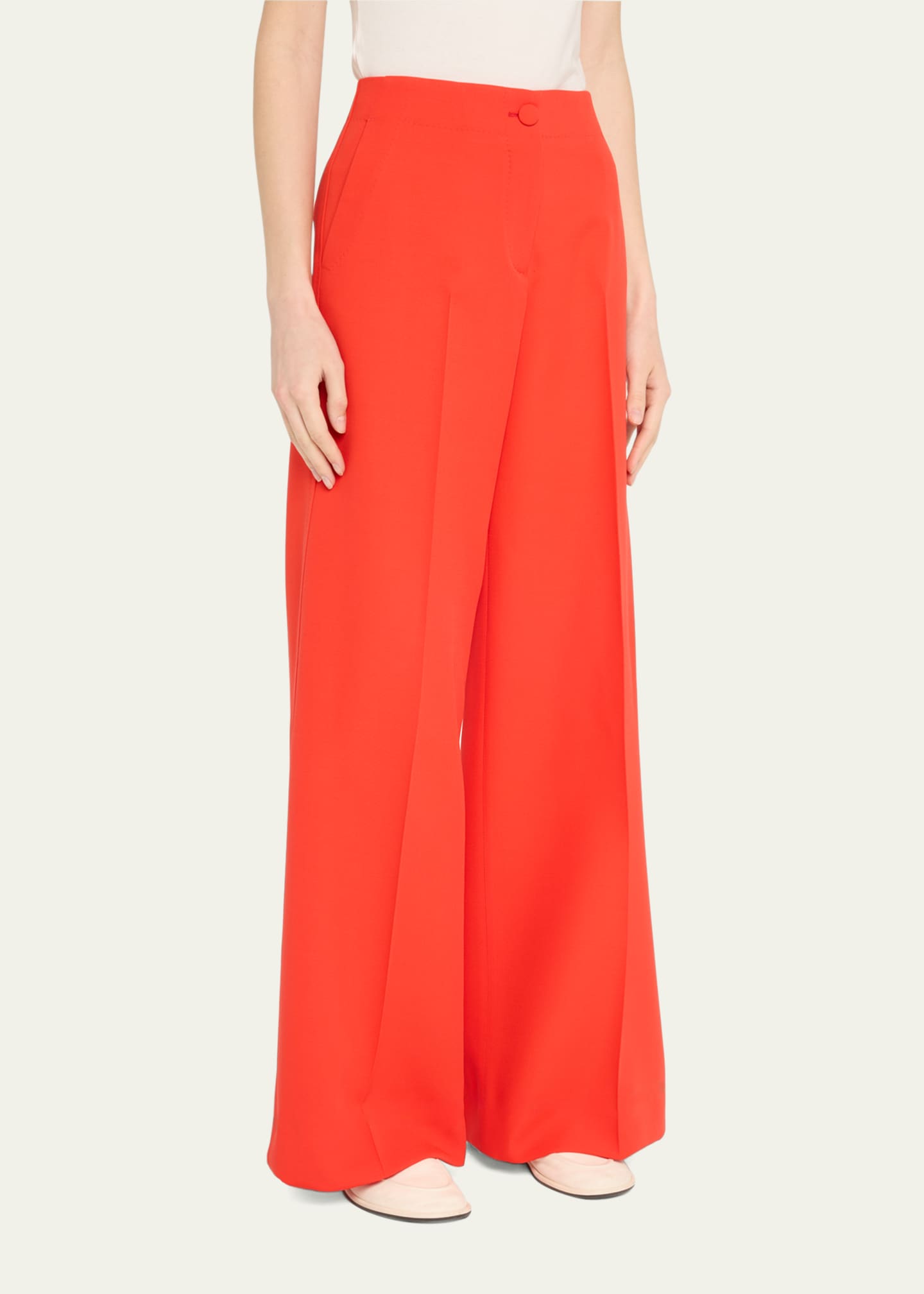 Brioni Camilla Wide Leg Silk Wool Trousers Image 4 of 5